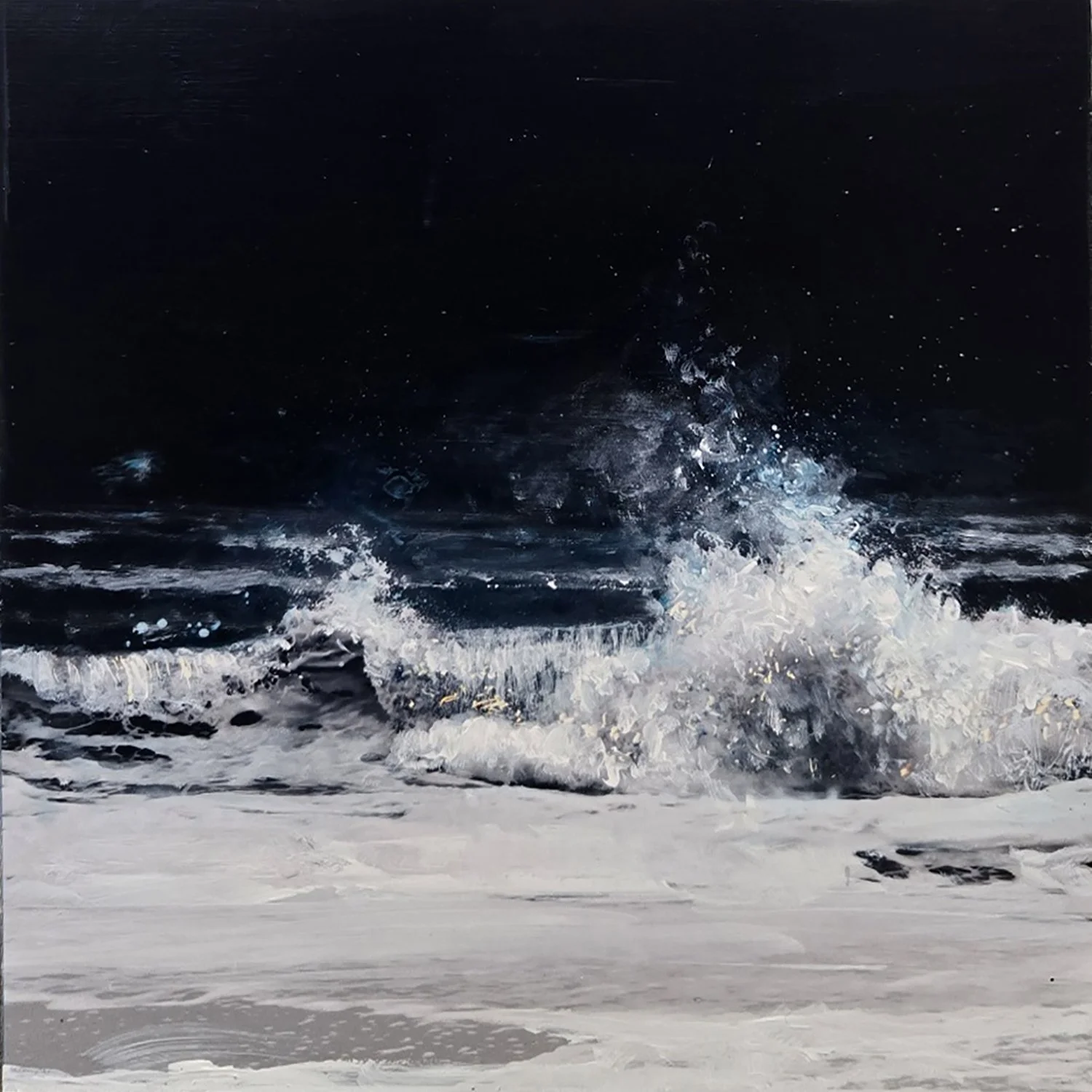 Steven Nederveen "Shore Break #3" mixed media on panel, 12" x 12"
