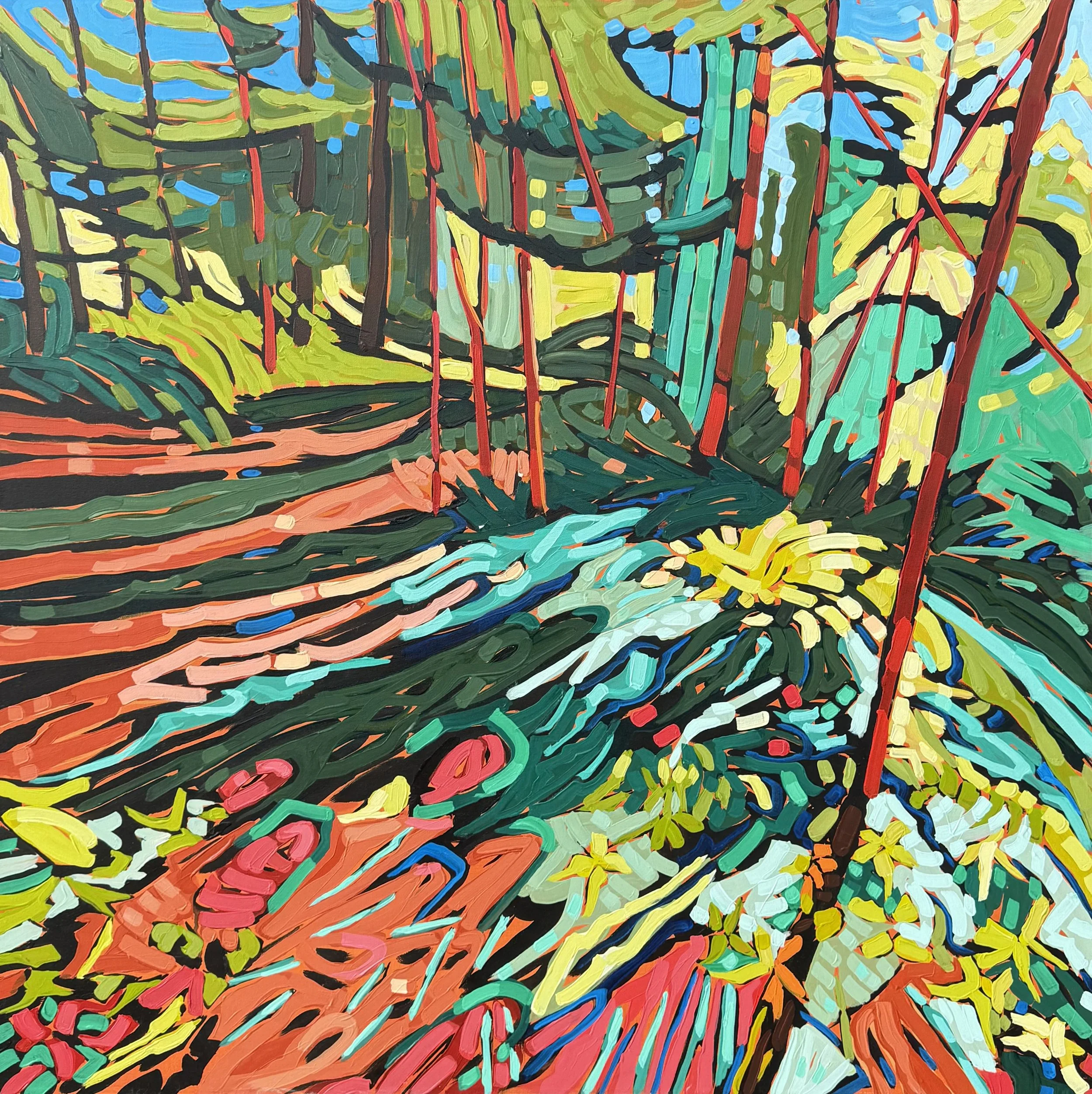 Tracy Bultje "It's Time to Know Your Path" acrylic on canvas, 40" x 40"