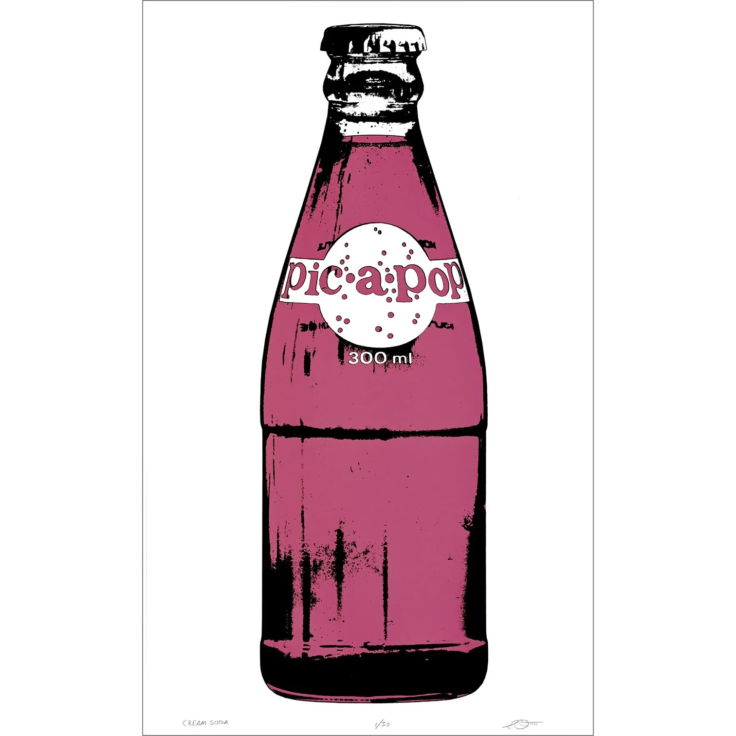 Eric Ouimet "Cream Soda" limited edition screen print on paper, 30" x 18"