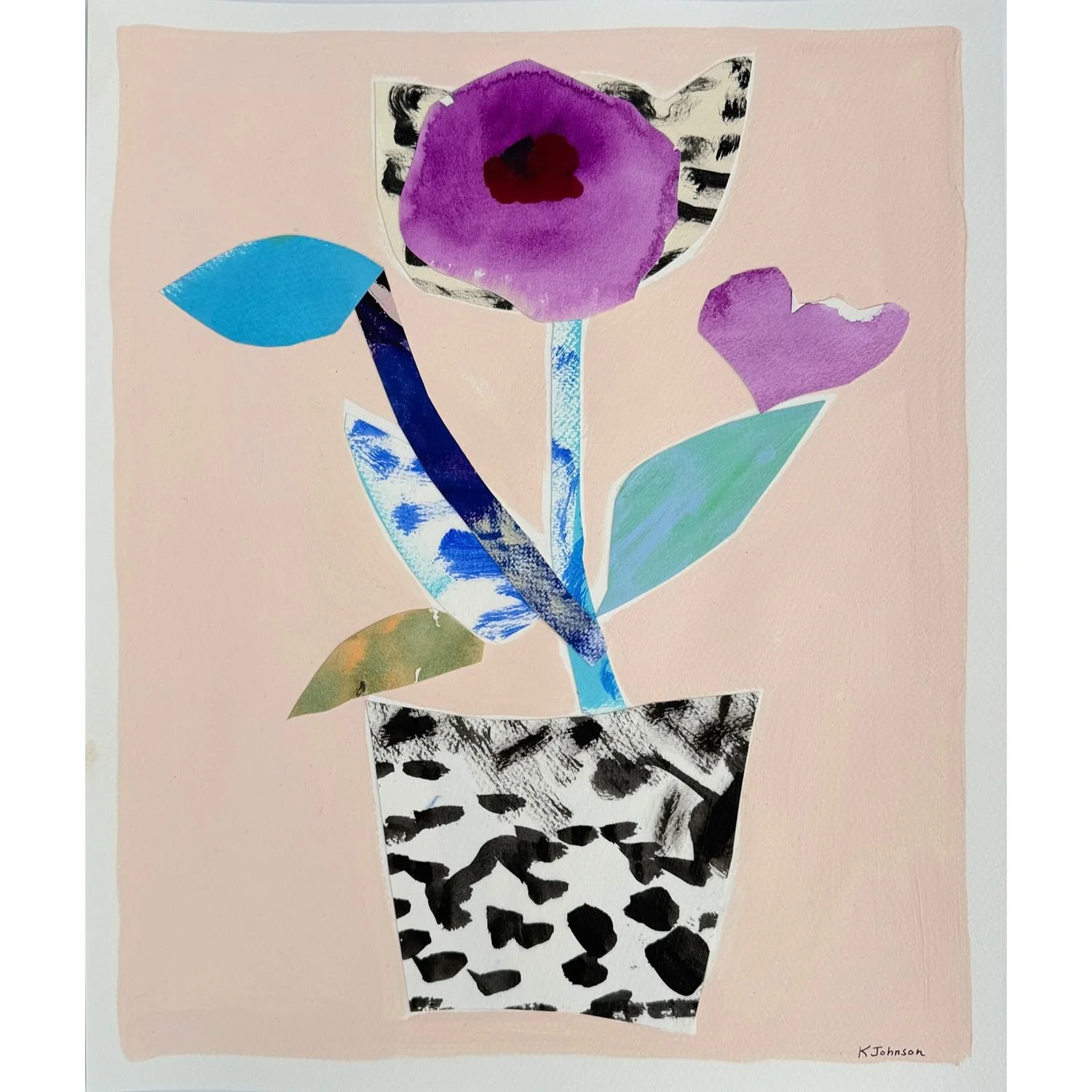 Kaitlin Johnson, Collage Series 3 #6, mixed media on paper, 17" x14"