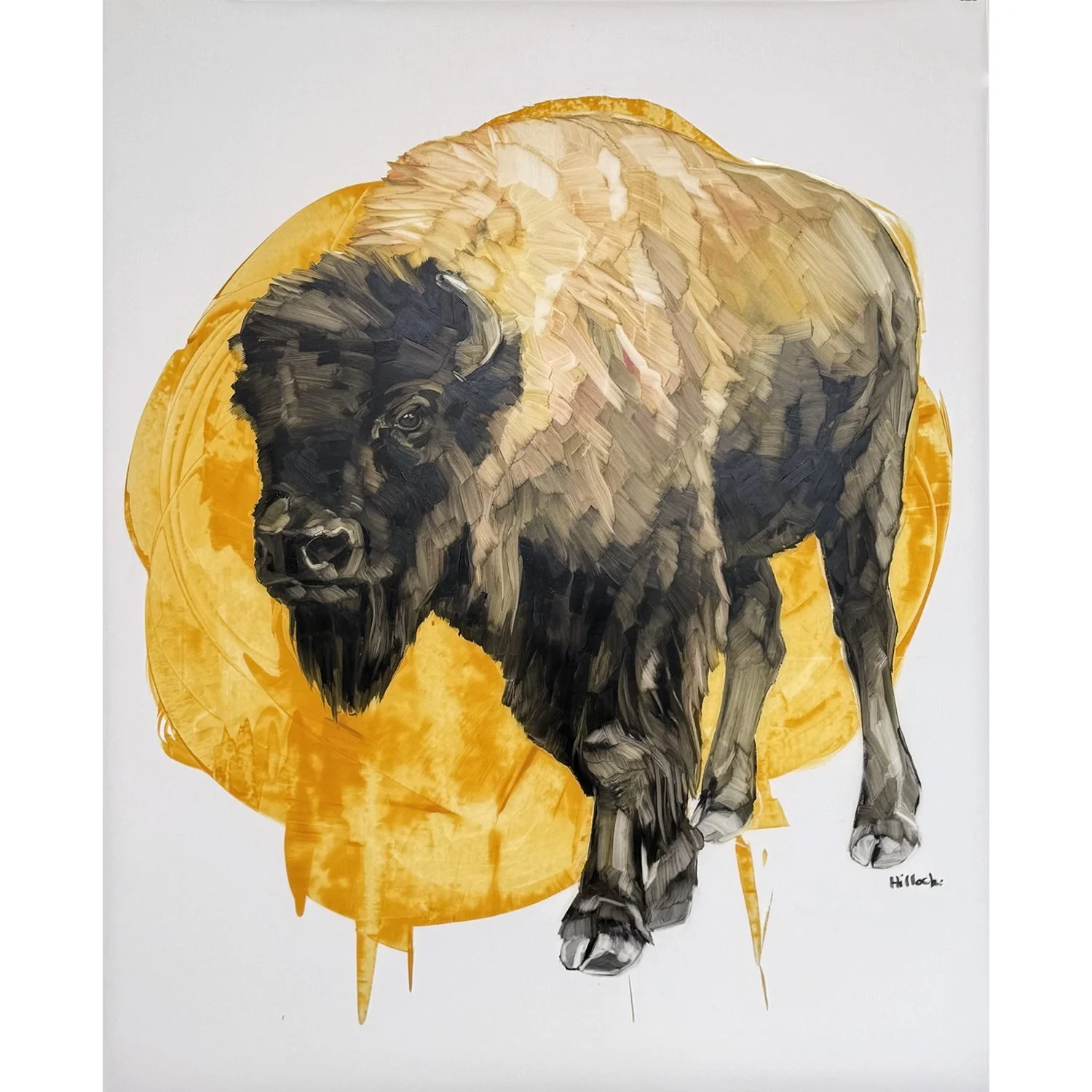 Sarah Hillock "Aurelia" oil on mylar, 54" x 48" unframed