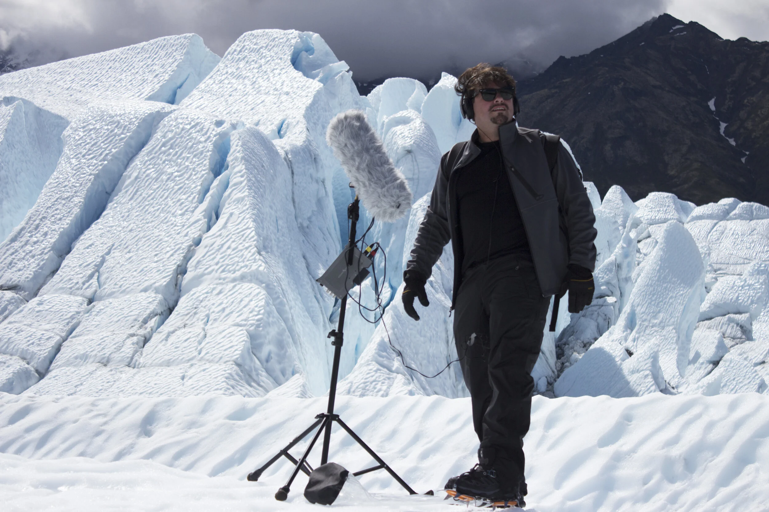 Matthew Burtner on a glacier
