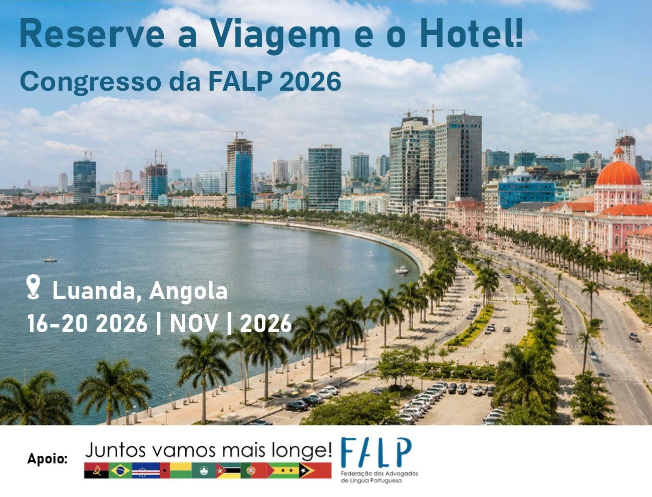 Congresso da FALP 2026, Luanda - Reserva de Hotel e Viagem