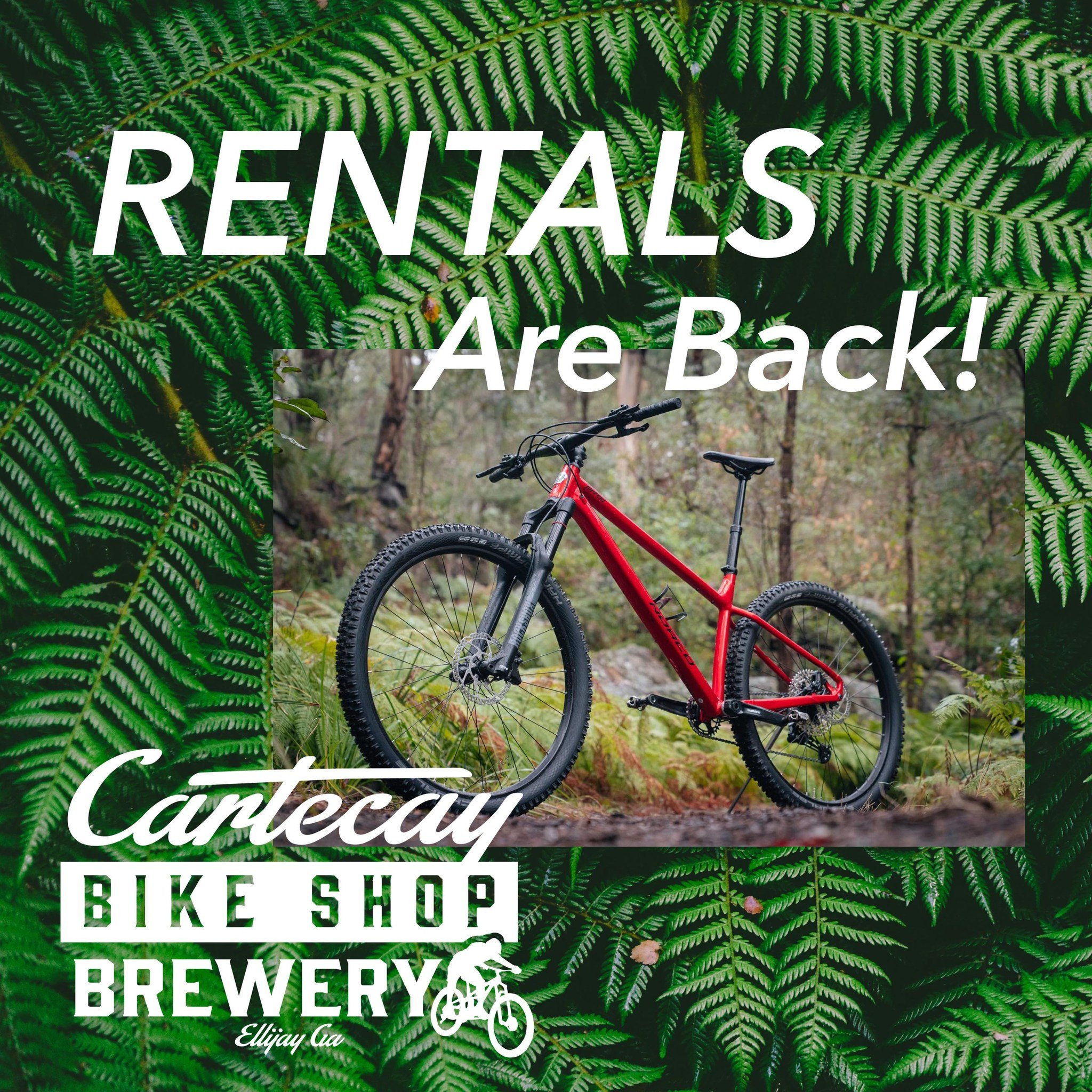 We are happy to announce that rentals are back! We have a limited fleet so please call ahead if you need to reserve one. Hardtails, Full Suspension, E-Full Suspension