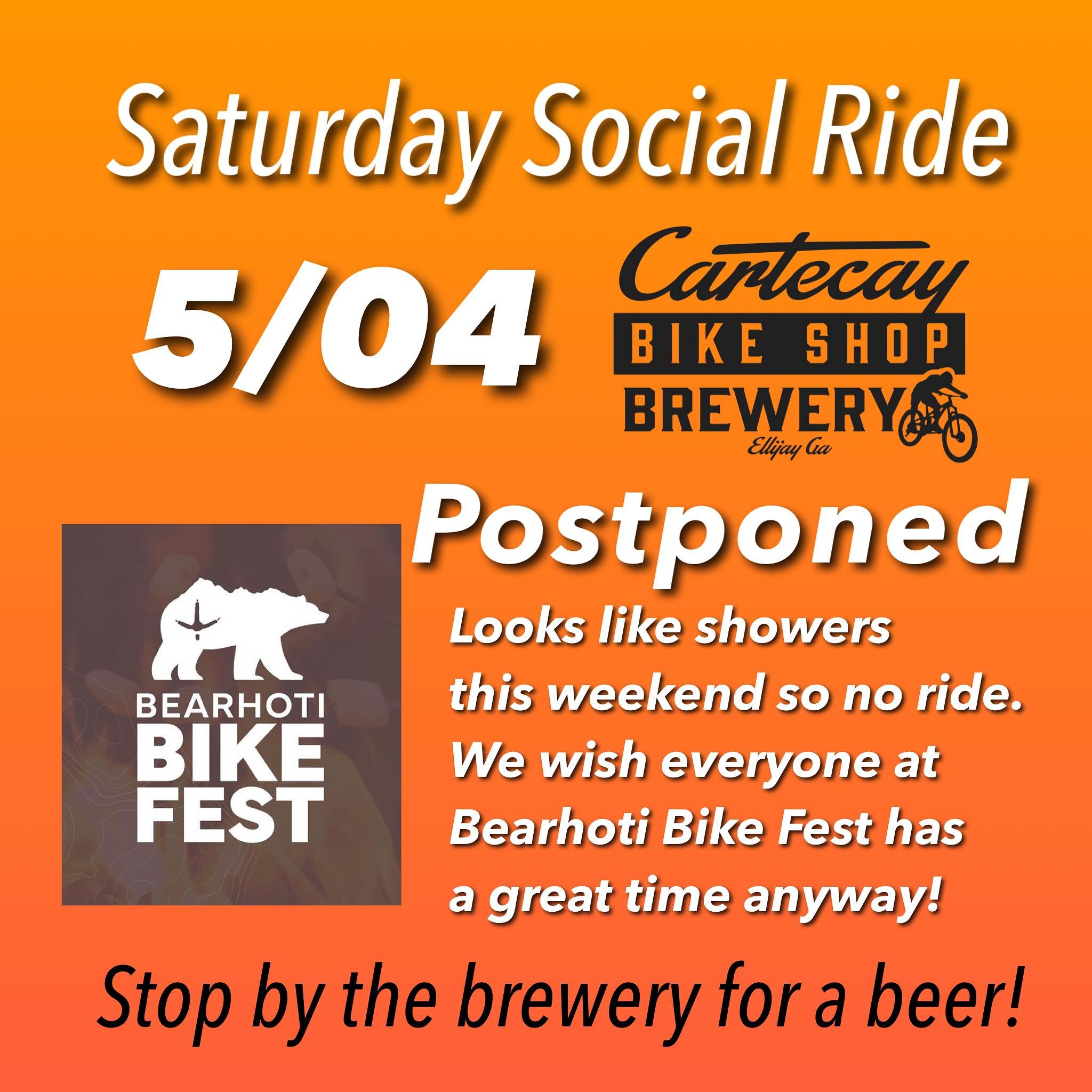 We are skipping the social ride due to spotty weather. If you are Bearhoti Bike Fest we say go for it and have a great time!