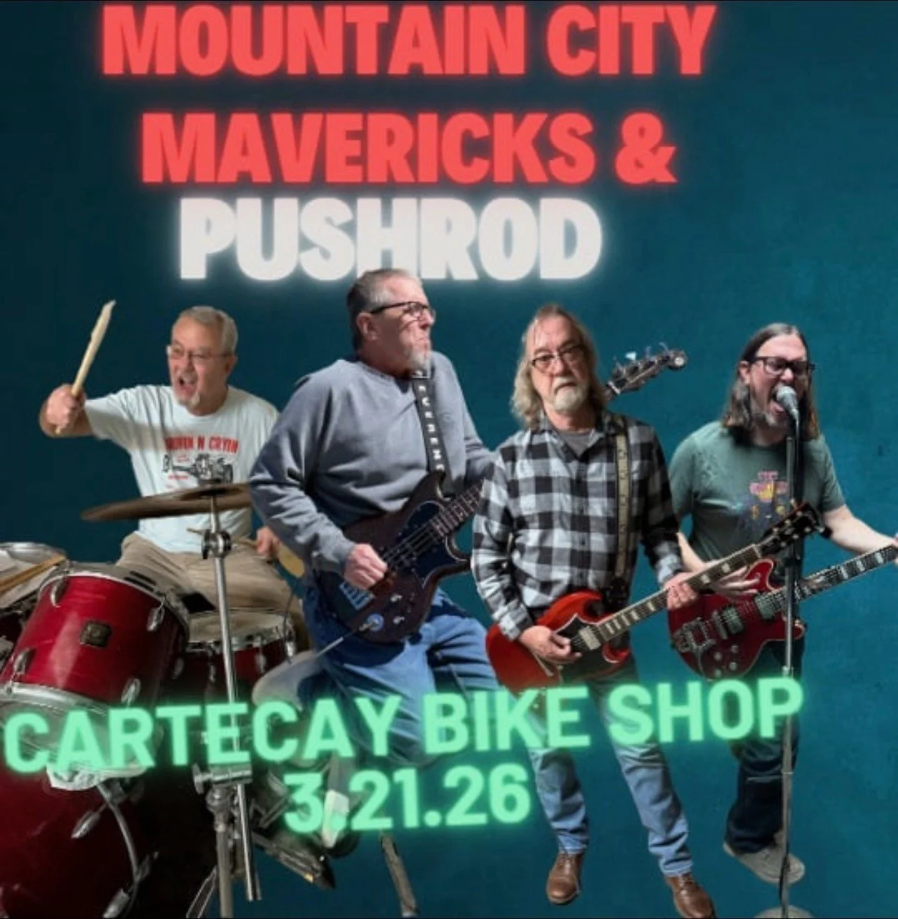 Want to relive your punk rock glory days? Or missing the Dead and your favorite jams?

Roll into Cartecay Bike Shop &amp; Brewery this Saturday at 4PM for pushROD and Mountain City Mavericks live in the taproom.

We&rsquo;ll be pouring fresh beer and