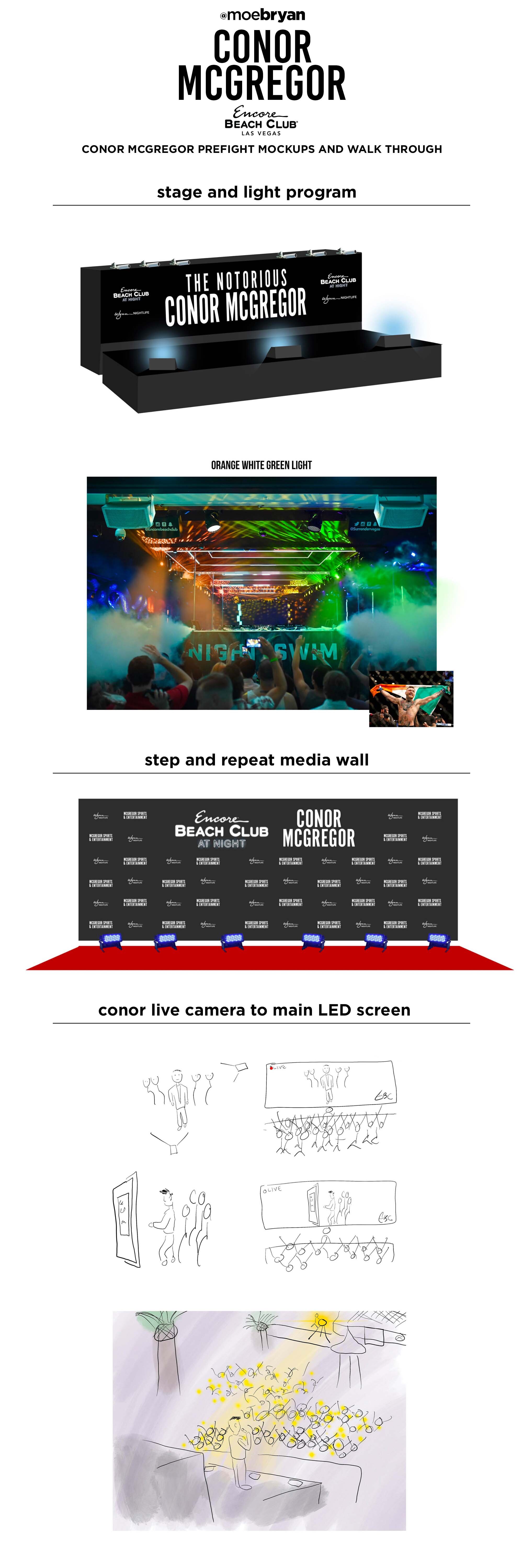 walk through of conor mcgregor stage entrance at encore beach club - direction by @moebryan Emilio Gonzales