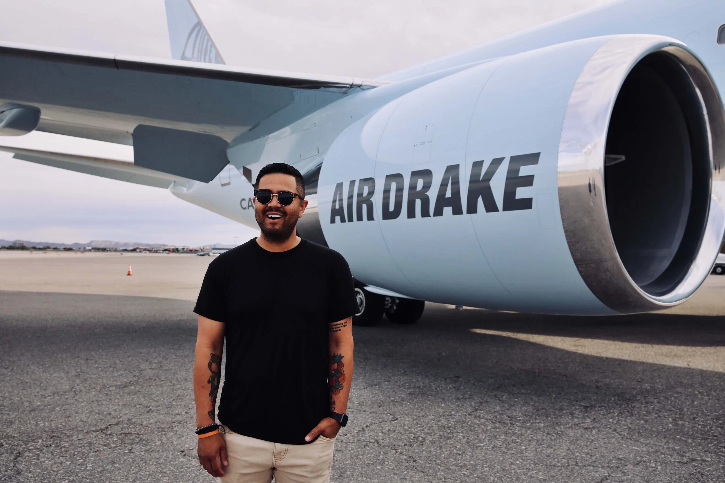 Air DRAKE PLANE with Emilio Gonzales wynn cars las vegas - photo by danny mahoney