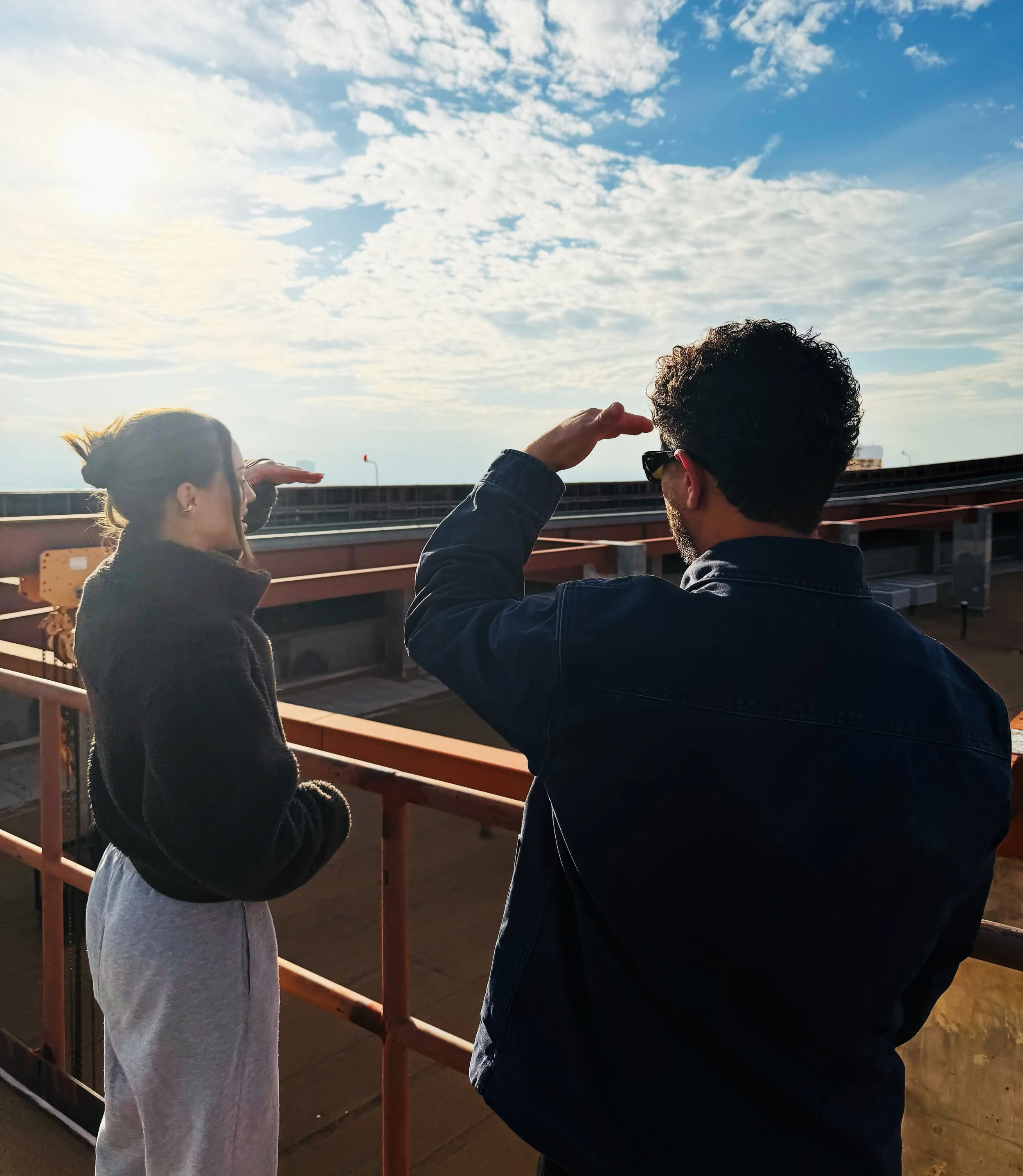 Charly Jordan and Emilio Moebryan Gonzales taking a picture on the roof of Wynn Las Vegas.