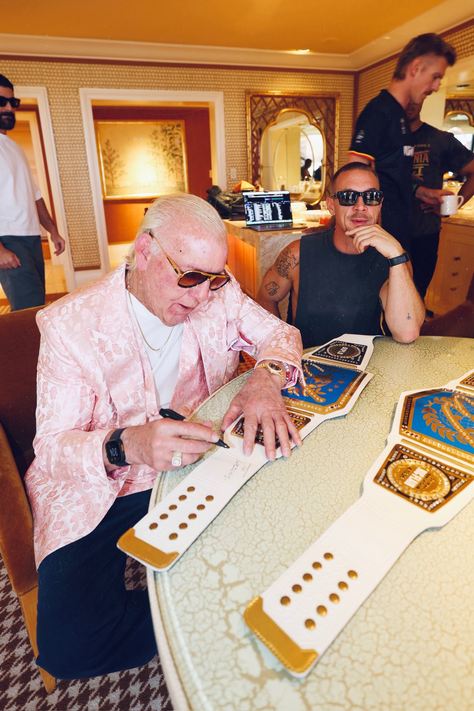 Ric Flair Signing Diplo Belts