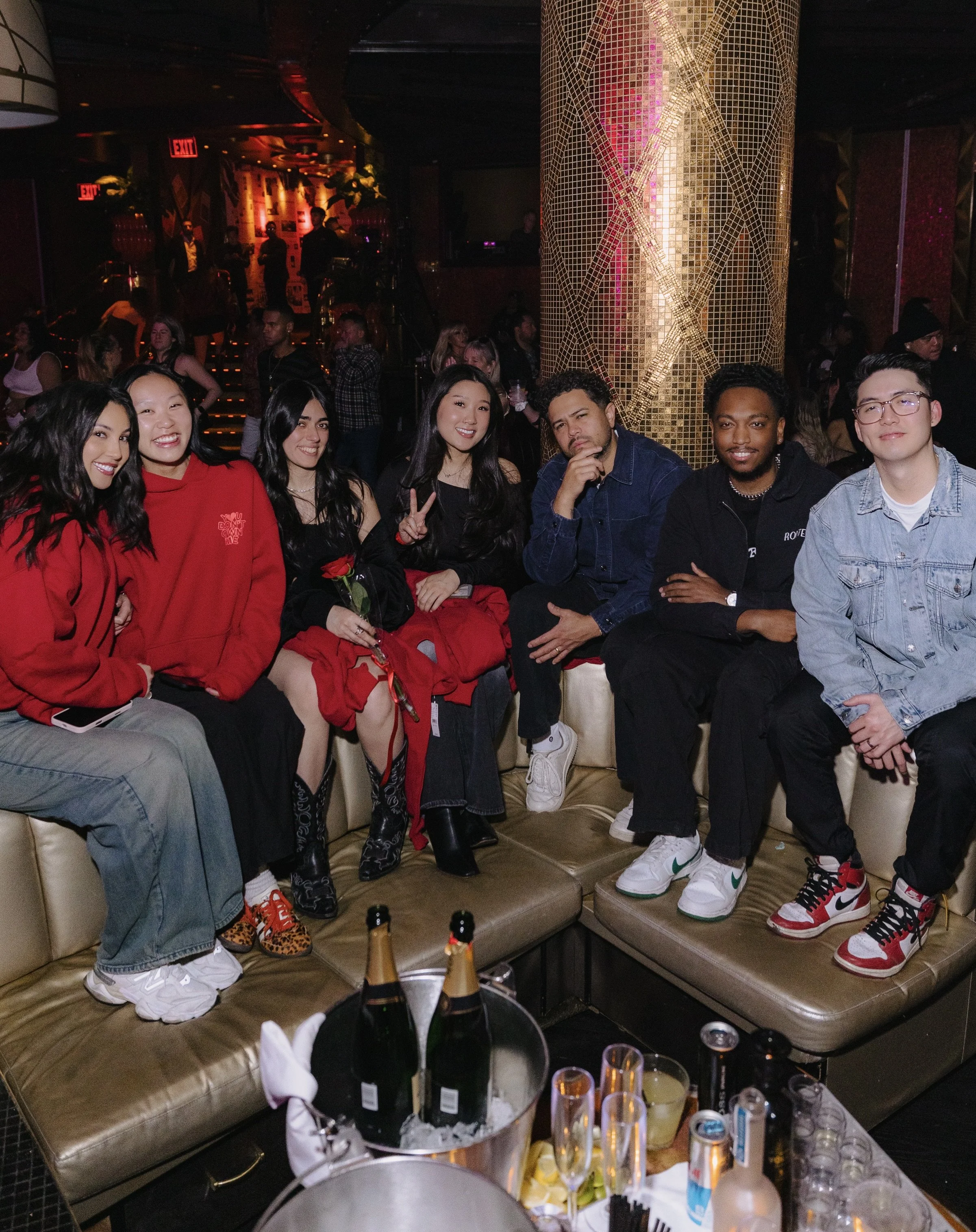 Emilio Moebryan Gonzales with his marketing team at XS Las Vegas Valentine's Weekend at Wynn.