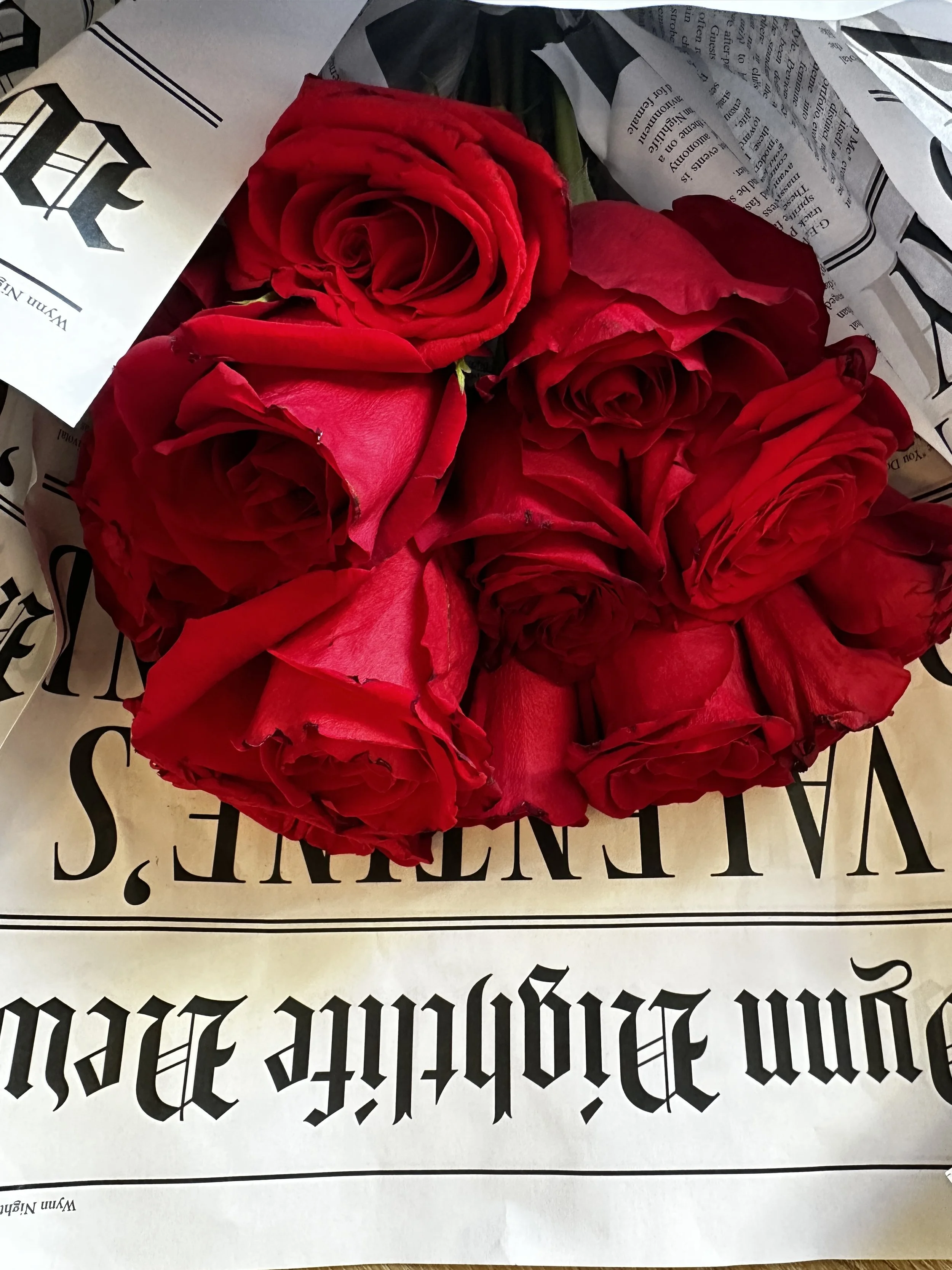 Flowers with Newspaper.JPG