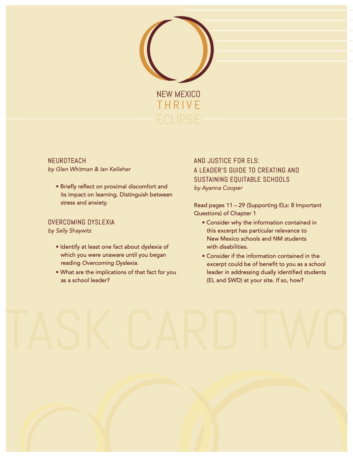 THRIVE ECLIPSE Task Card 2
