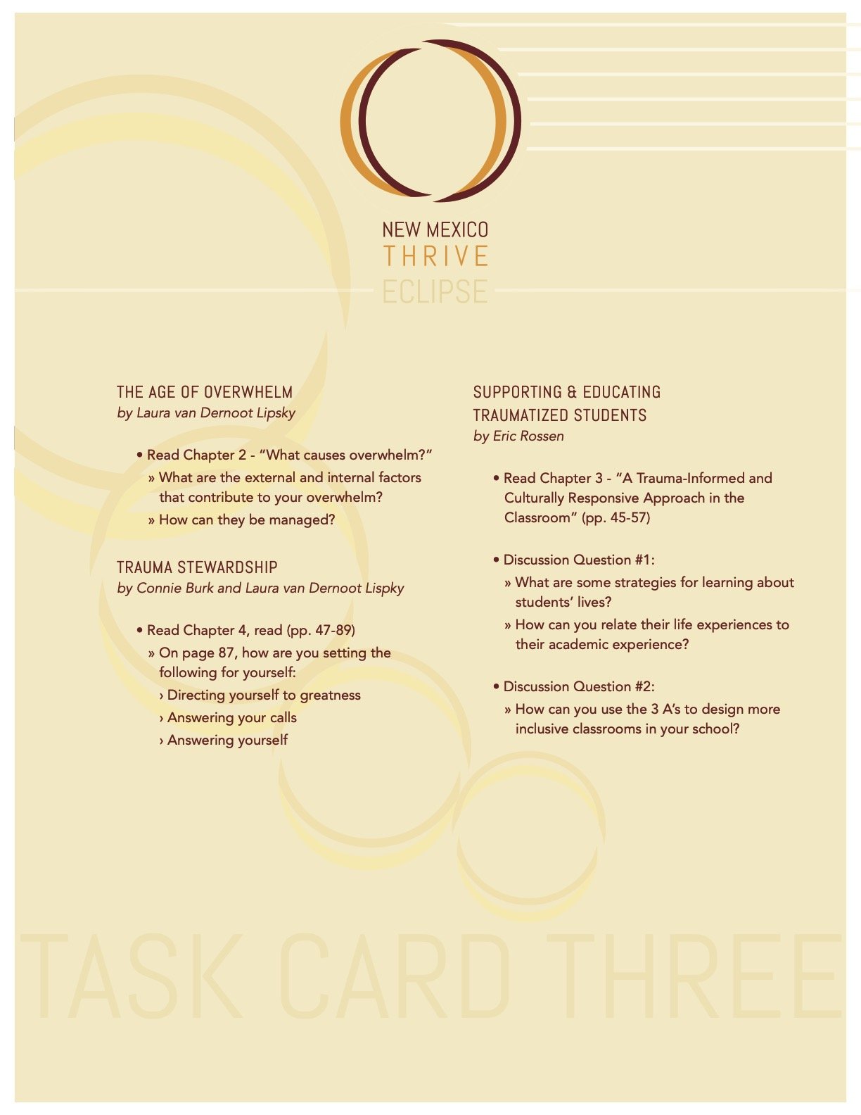 THRIVE ECLIPSE Task Card 3