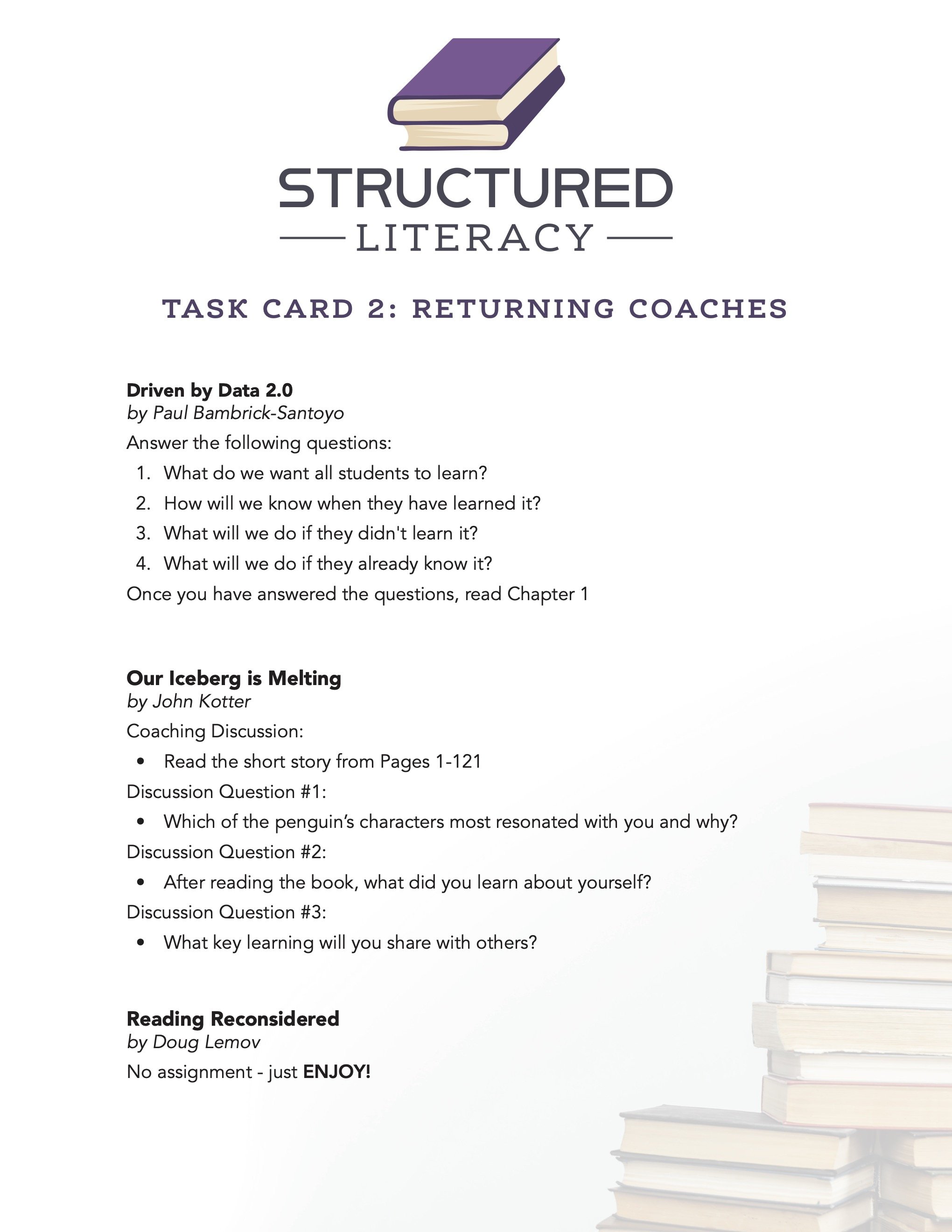 Structured Literacy Task Card 2 Returning Coaches (PDF)