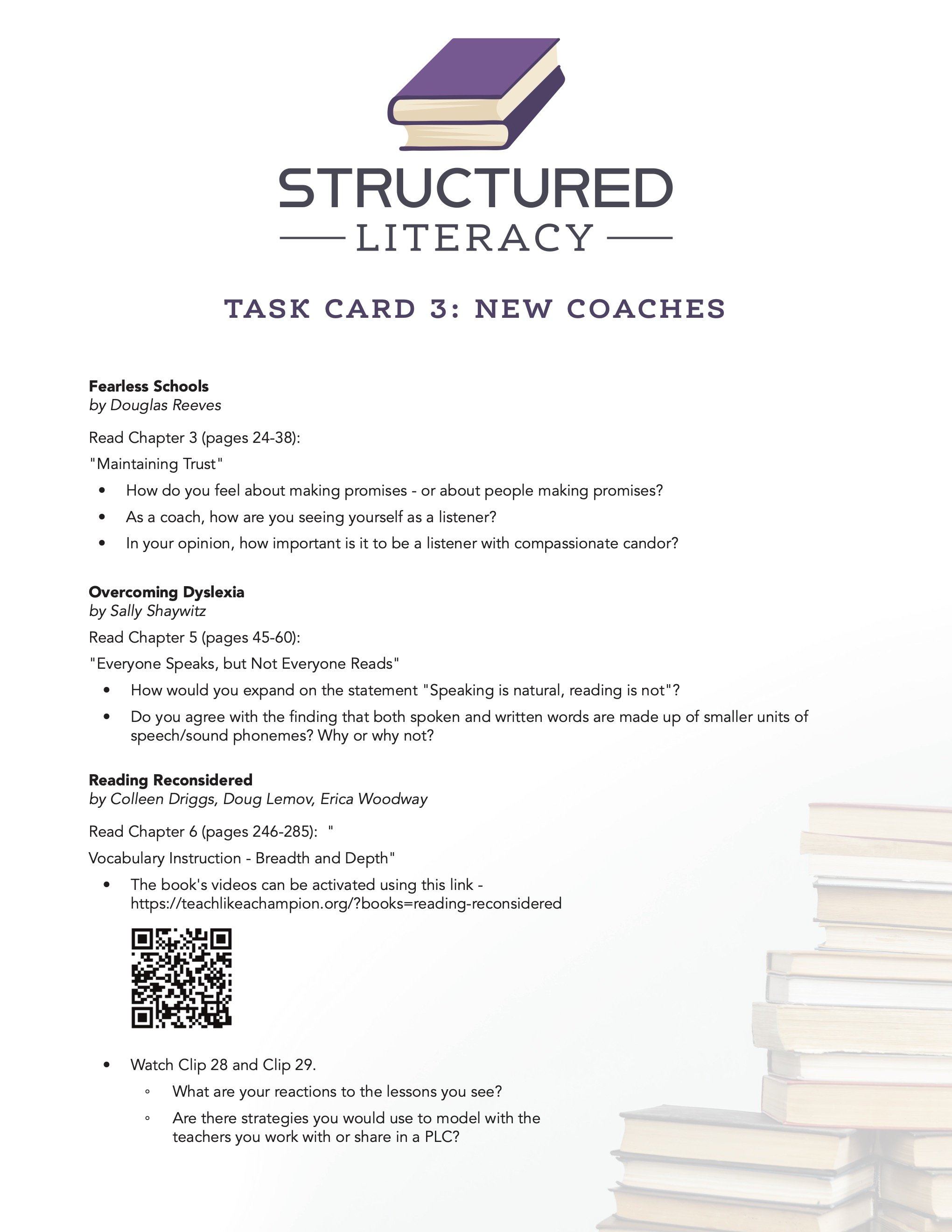 Structured Literacy Task Card 3 New Coaches (PDF)
