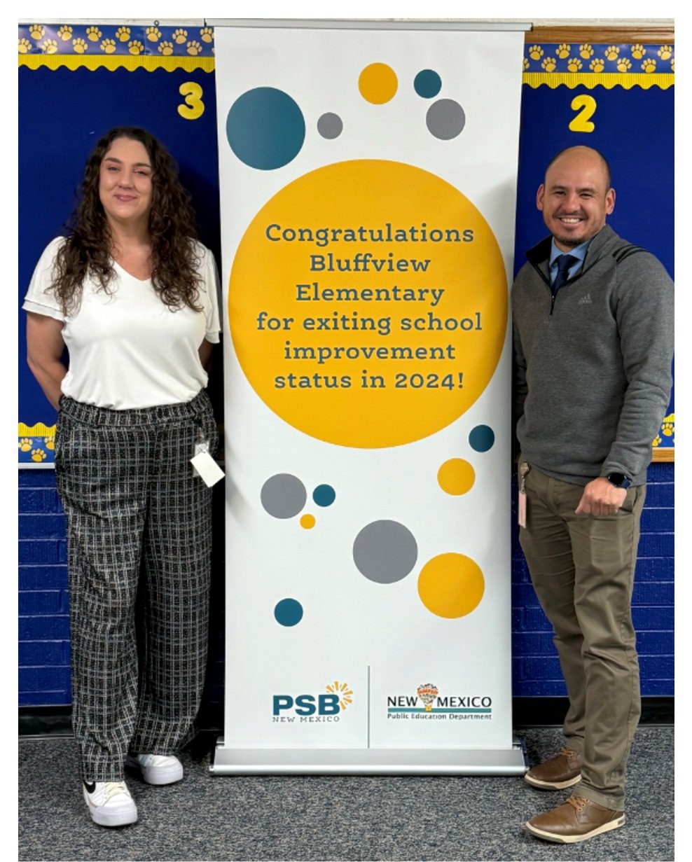 Bluffview Elementary: Falynn Burns, Assistant Principal; Mike Lambson, Principal