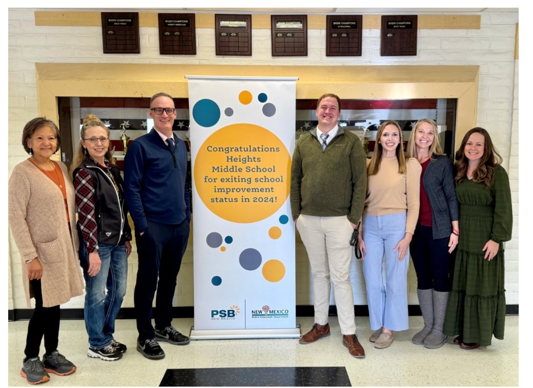 Heights Middle School: Dr. Christopher Jones, Principal; Joshua Adair, Assistant Principal; Gwen Johnson, Special Ed Site Specialist; Tammy Olmstead, 6th grade math and Core/Leadership Team; Susan Hayes, Parent Liaison; Allison Bouren, 6th grade ELA,