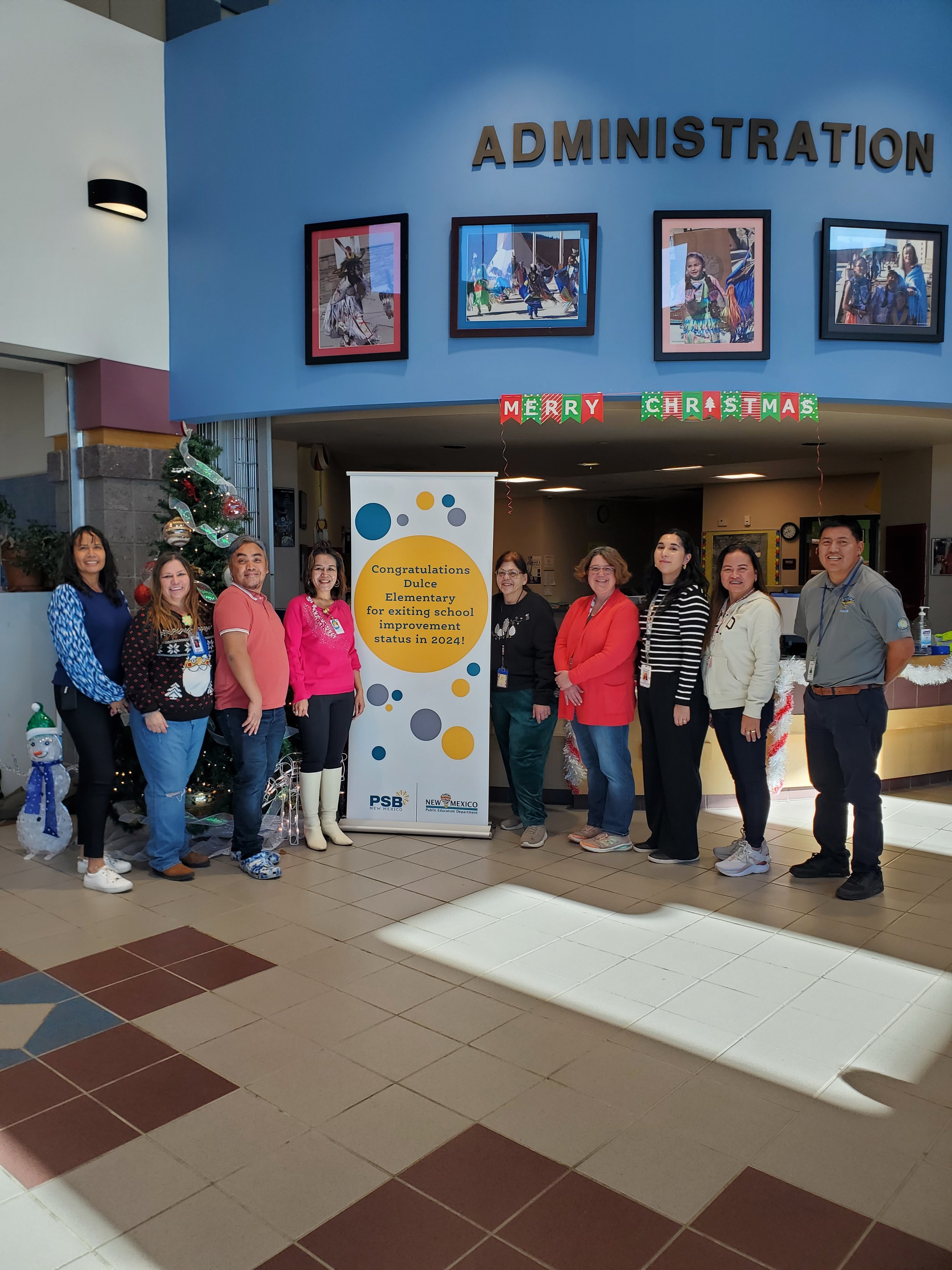 Dulce Elementary: Nicole Mora Atencio, Principal; Leilani Montaño, Assistant Principal; Antonia Gleason, K-2 Lead; Ruby Maestas, Pre-K; Richard Ibarra, Kindergarten teacher; Cherry Malaque, Principal; Sandra Pixley, 5th grade teacher; Valerie Gomez,