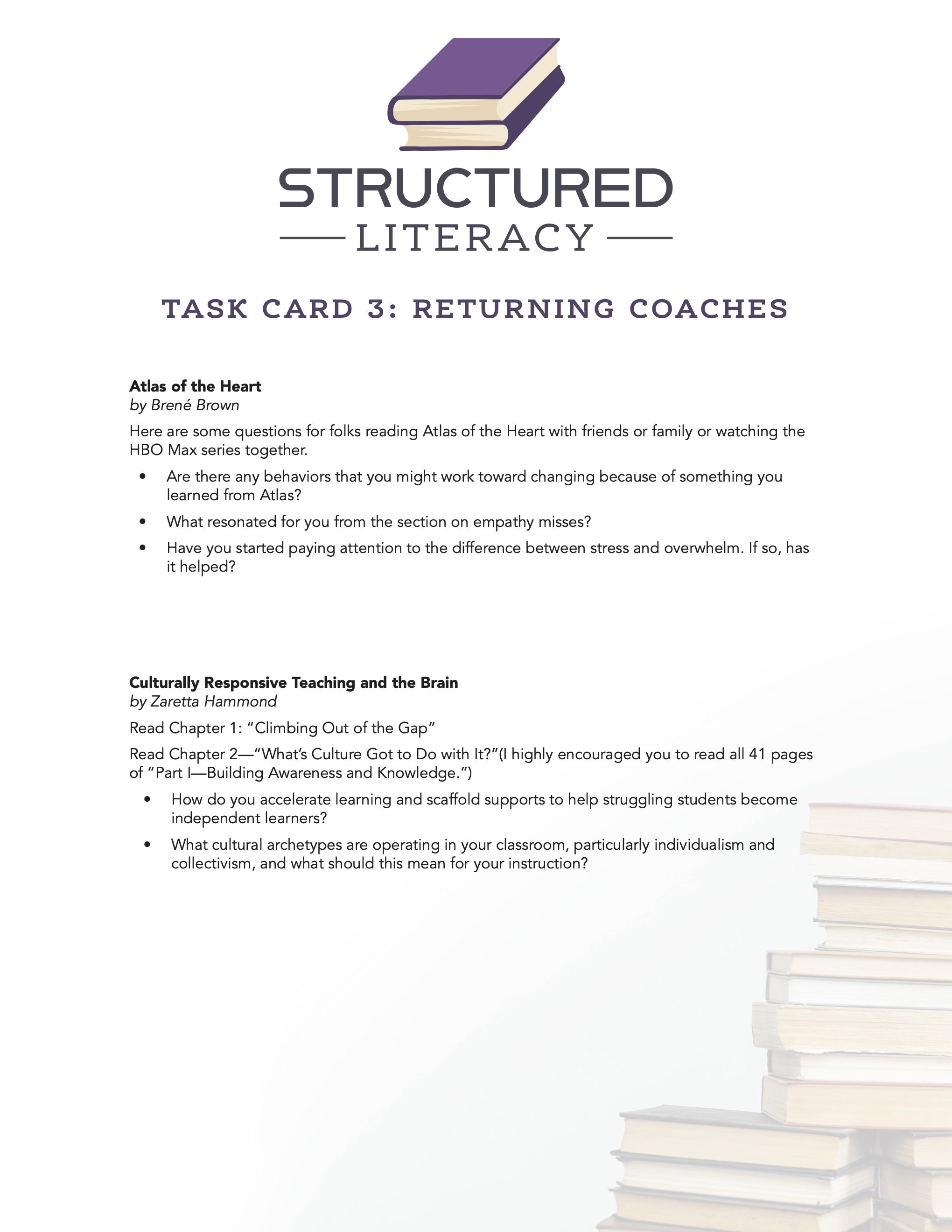 Structured Literacy Task Card 3 Returning Coaches (PDF)