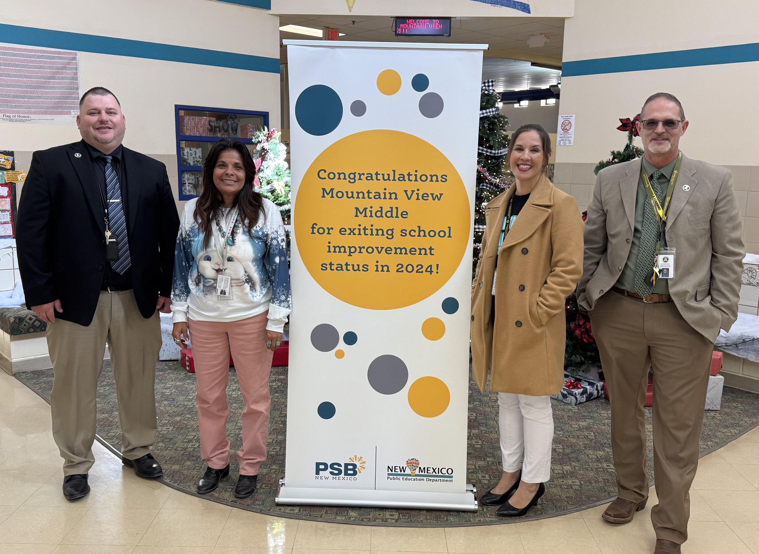 Mountain View Middle School: Superintendent Michale Crabtree; Deputy Superintendent Steve Starkovich, Principal Laigha Boyle; Assistant Principal Dr. Ernestine Baca