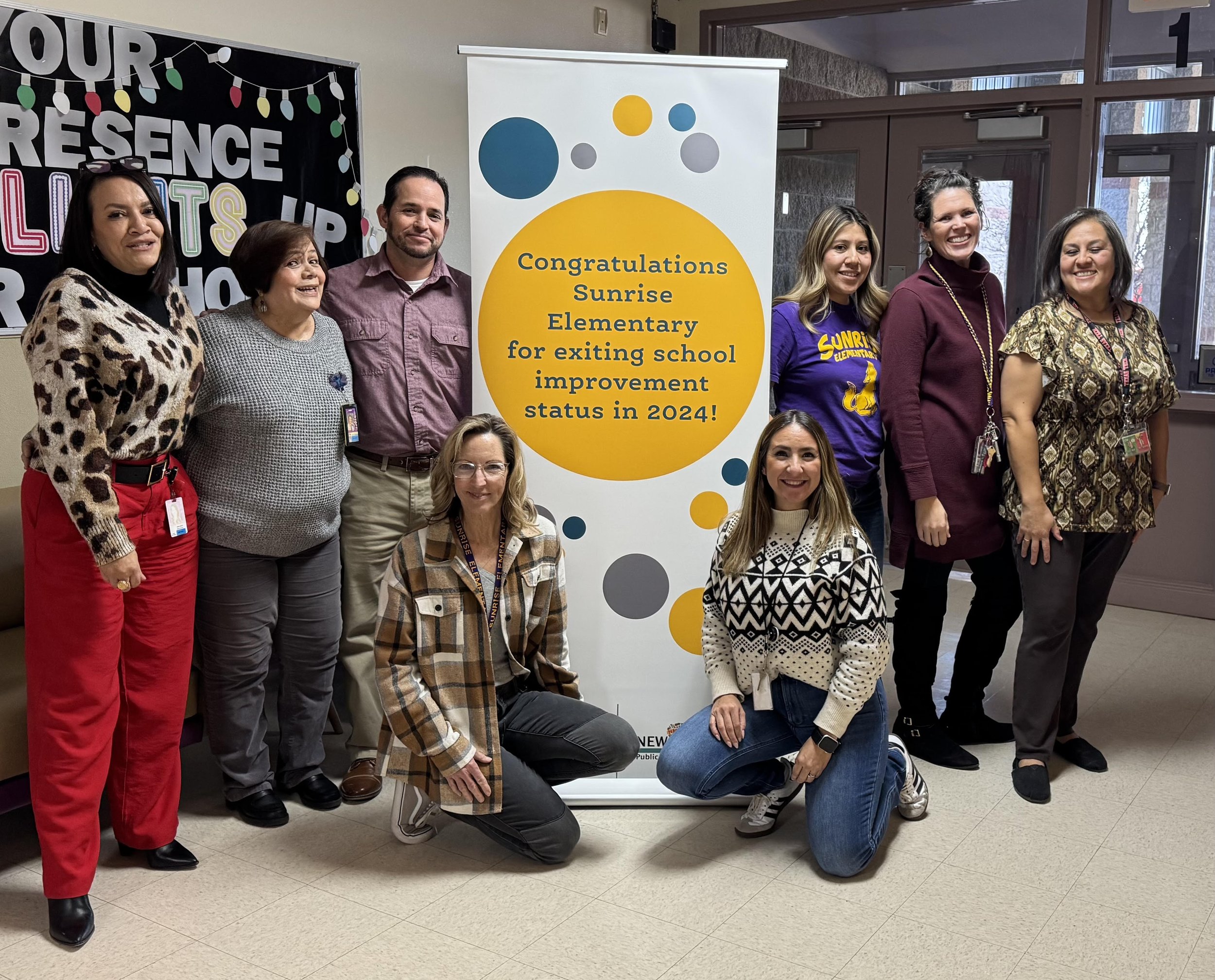 Sunrise Elementary School: Principal, Dora Solis and staff