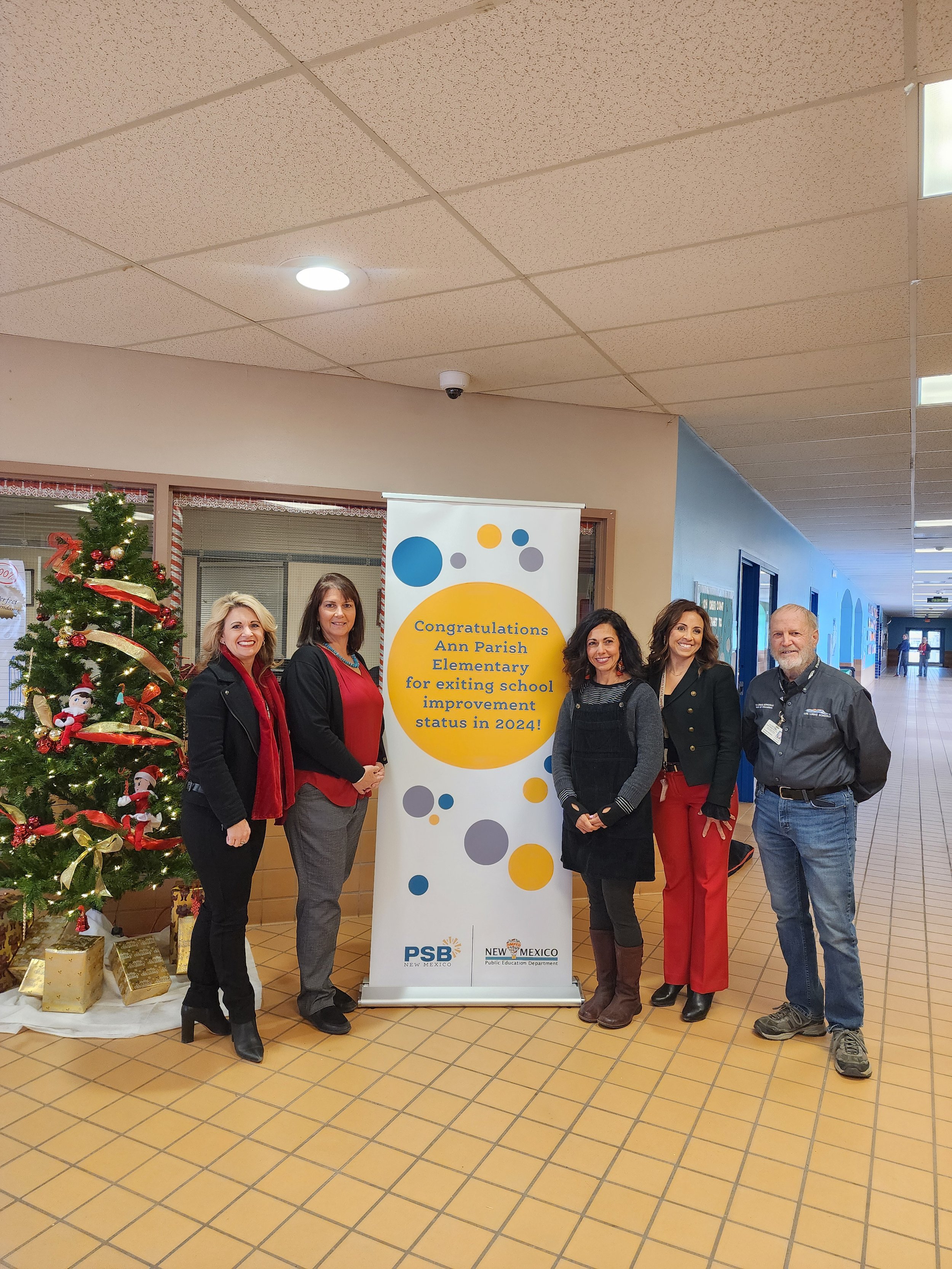 Ann Parish Elementary: Jessica Montoya, Assistant Superintendent; Lisa Begay, Principal; Elizabeth Olguin; Assistant Principal; Susan D. Chavez, Acting Superintendent; Dave Vickers, Board Member