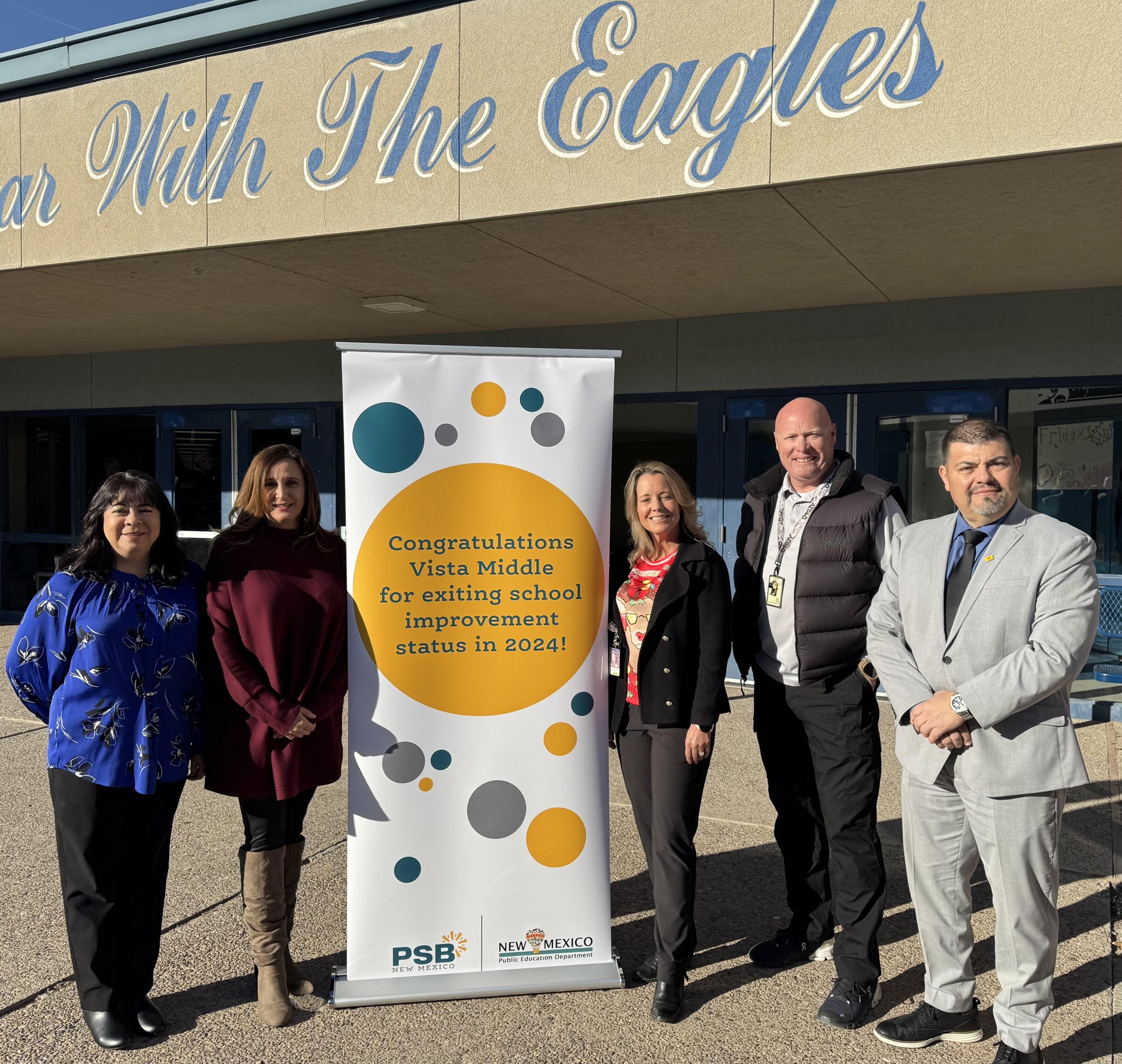 Vista Middle School: Superintendent, Ignacio Ruiz, E; Executive Director of Leadership, Melissa Galaz; Principal, Debbie Trevizo; Assistant Principals, Stacie Williams and Kevin Moreman