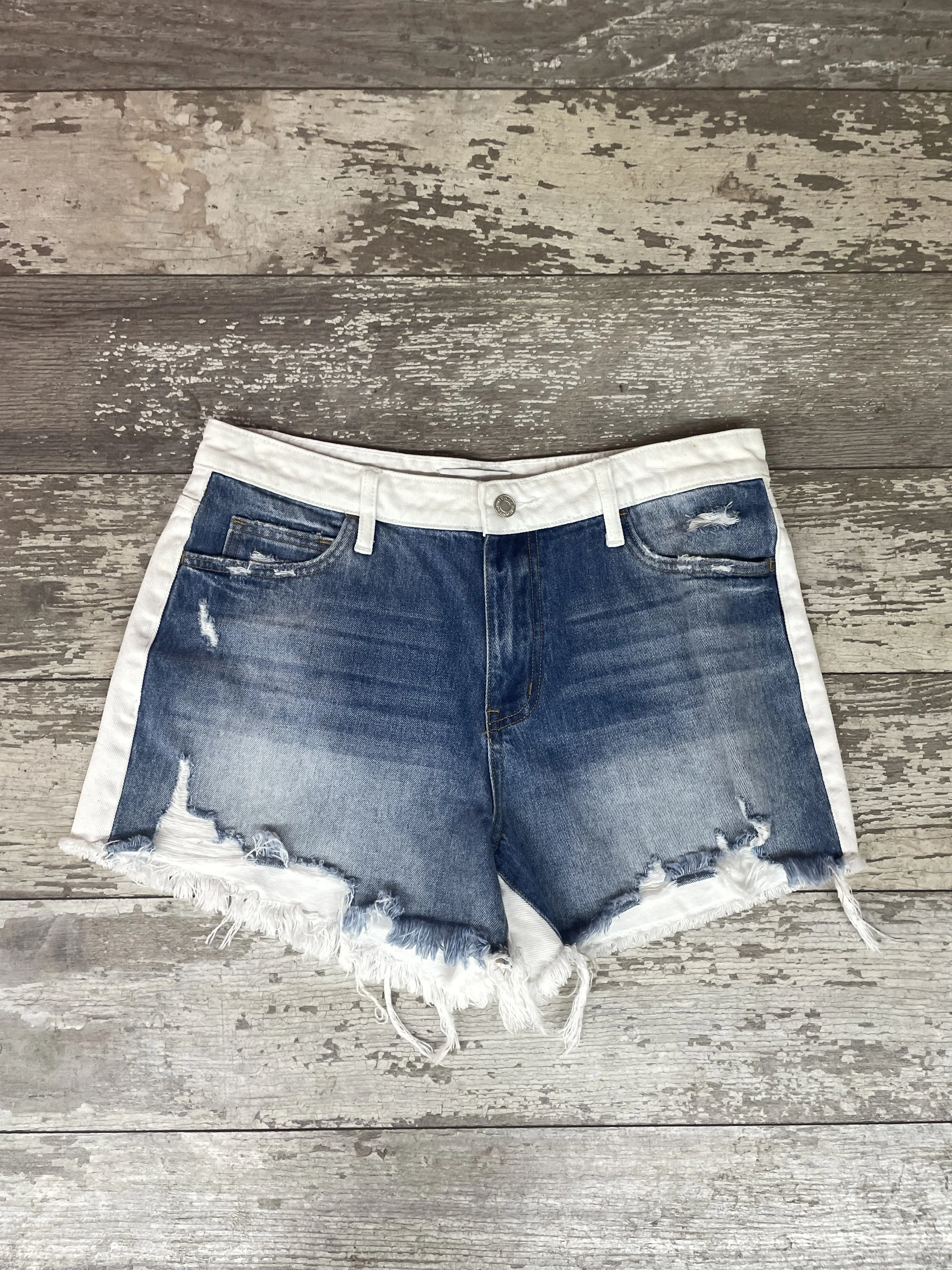 White and Denim Shorts