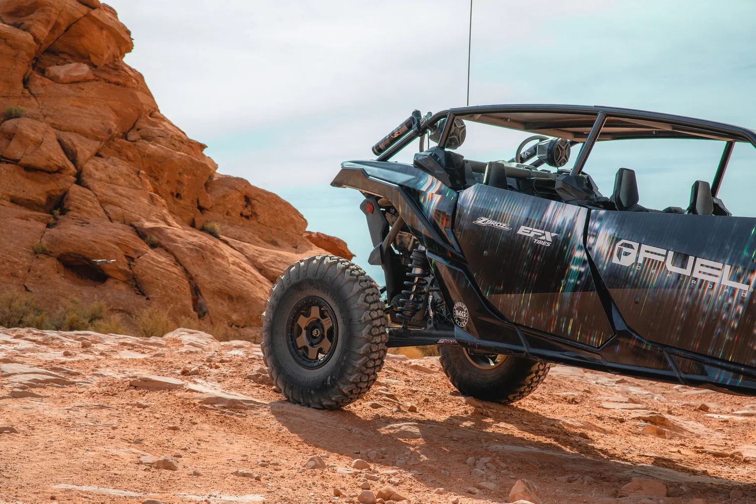UTV on rocky terrain