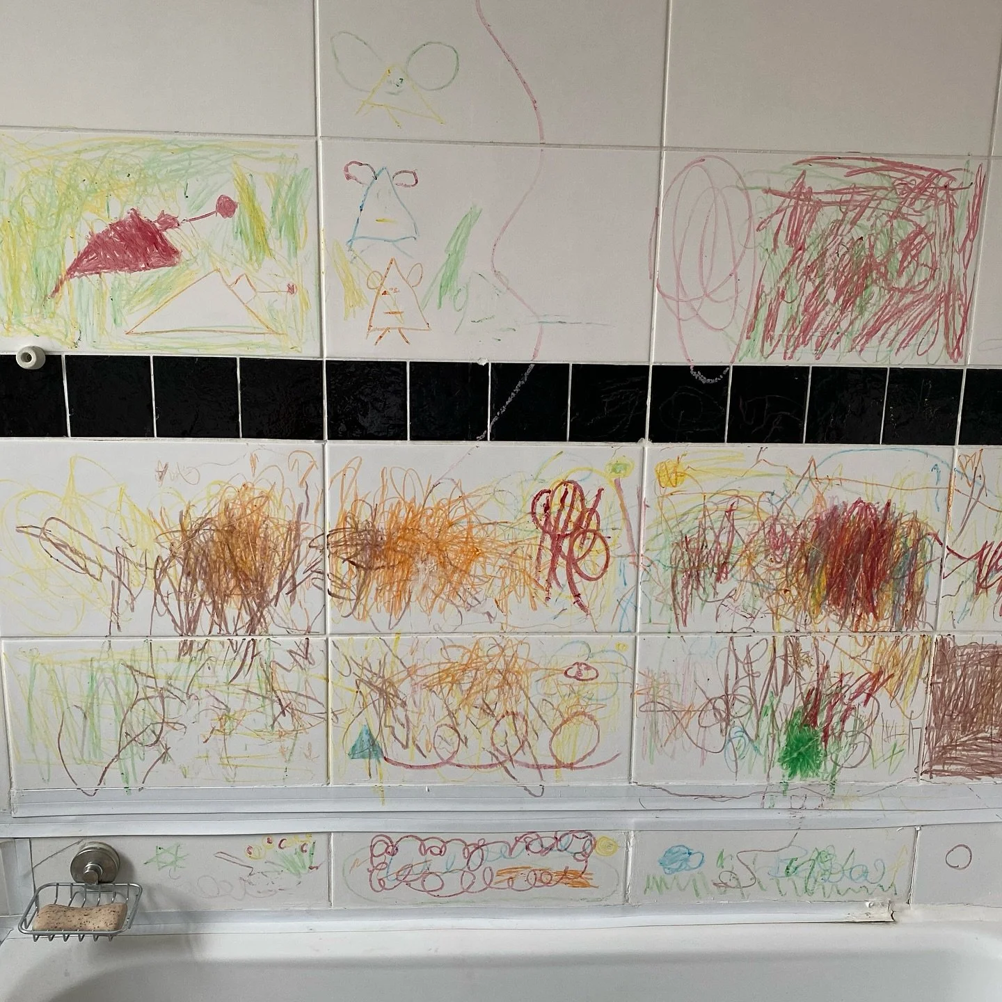 Loving our new bathroom design. It needed a freshen up so we got the crayons out and asked our in-house team to bring their ideas. #interiordesigntips #getthekidsin #4beatlife #art