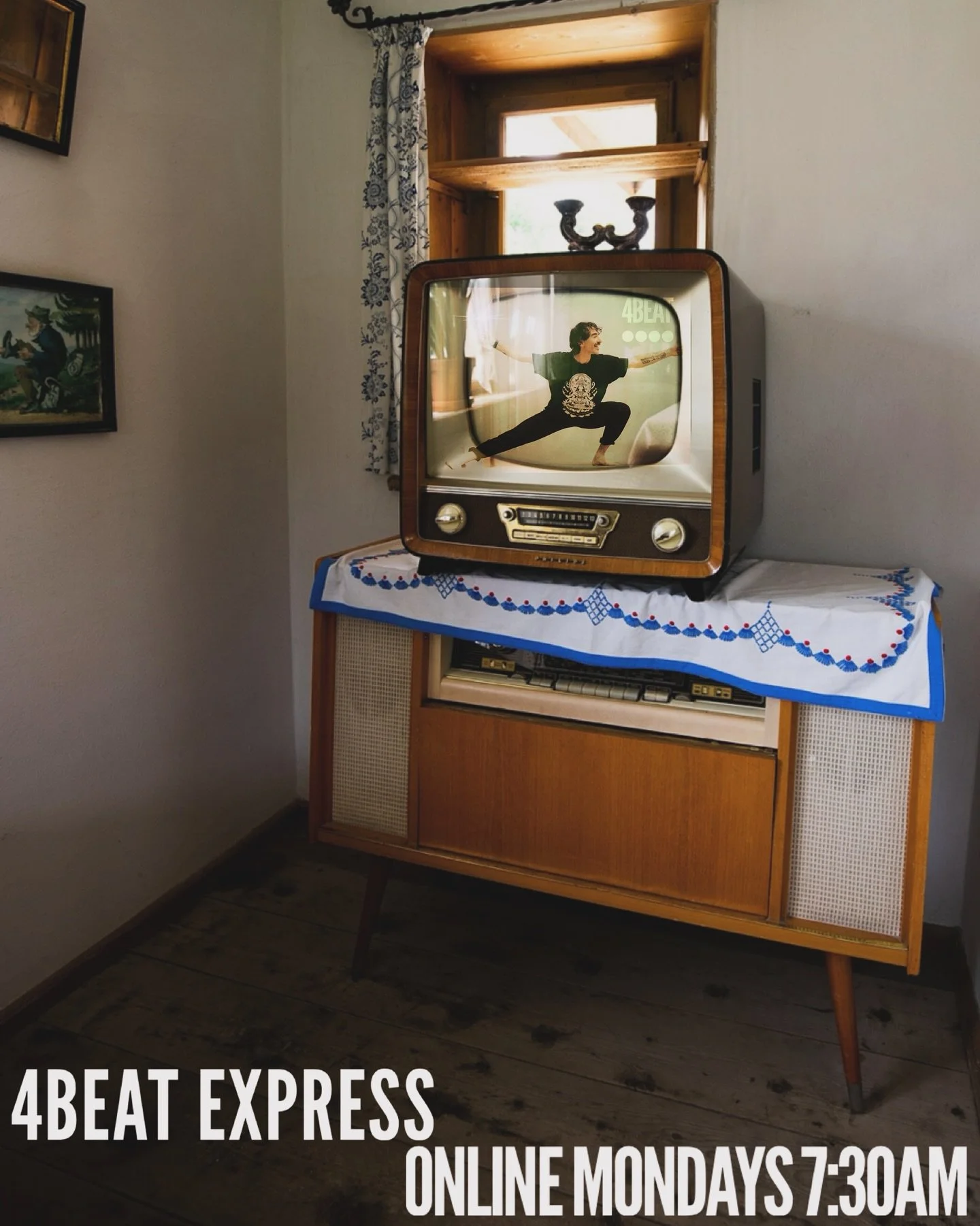 Get up &amp; Go Go.
I&rsquo;ll never make it to a studio for 7:30am but I can make it to my living room- so that&rsquo;s where I&rsquo;ll be teaching from next Monday morning. Bright and early - online- with love from me to you.
&bull;&bull;&bull;&bu