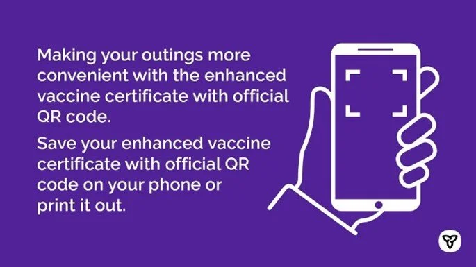 Cell phone with a QR code