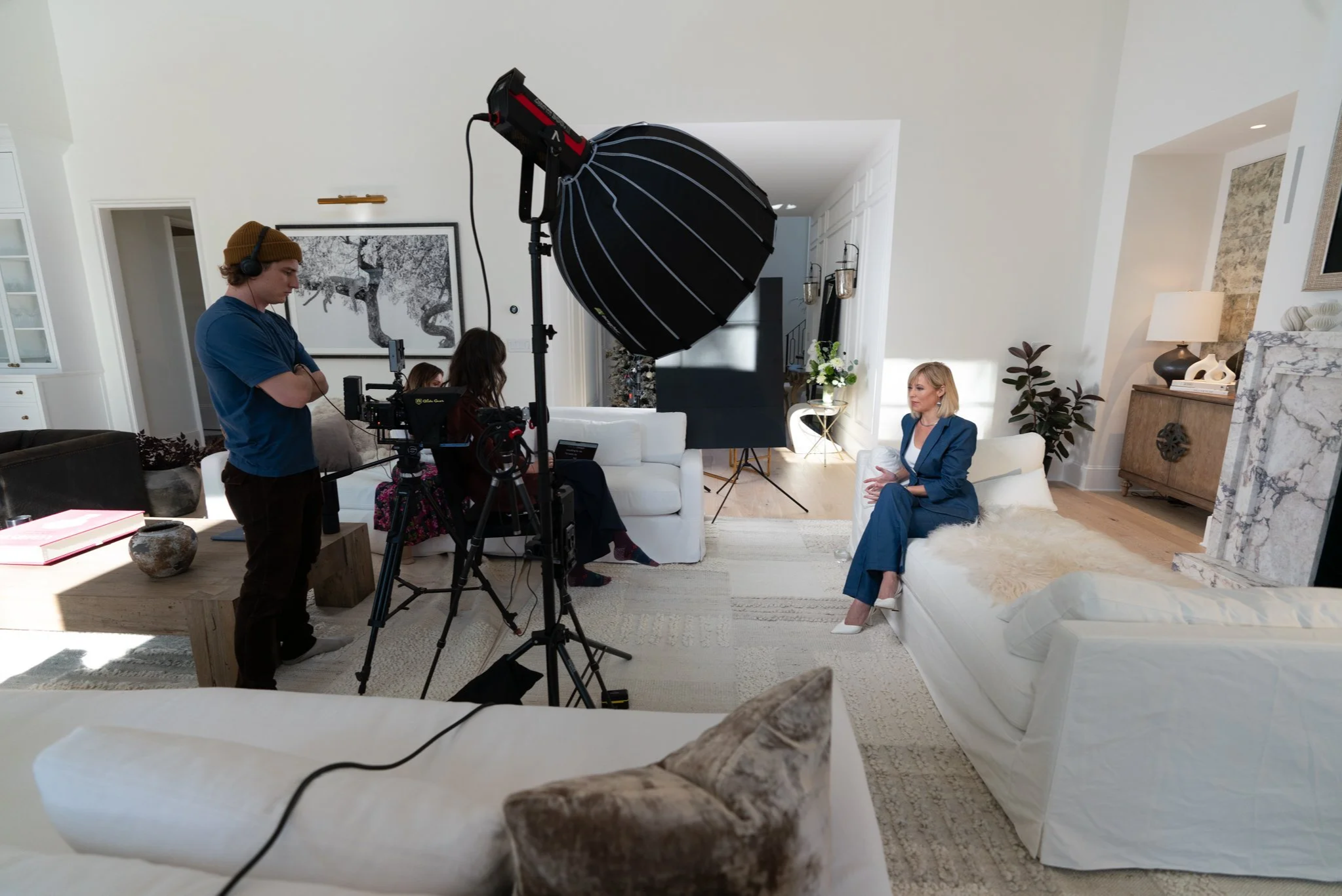 Cinema camera setup during an on-location commercial production.