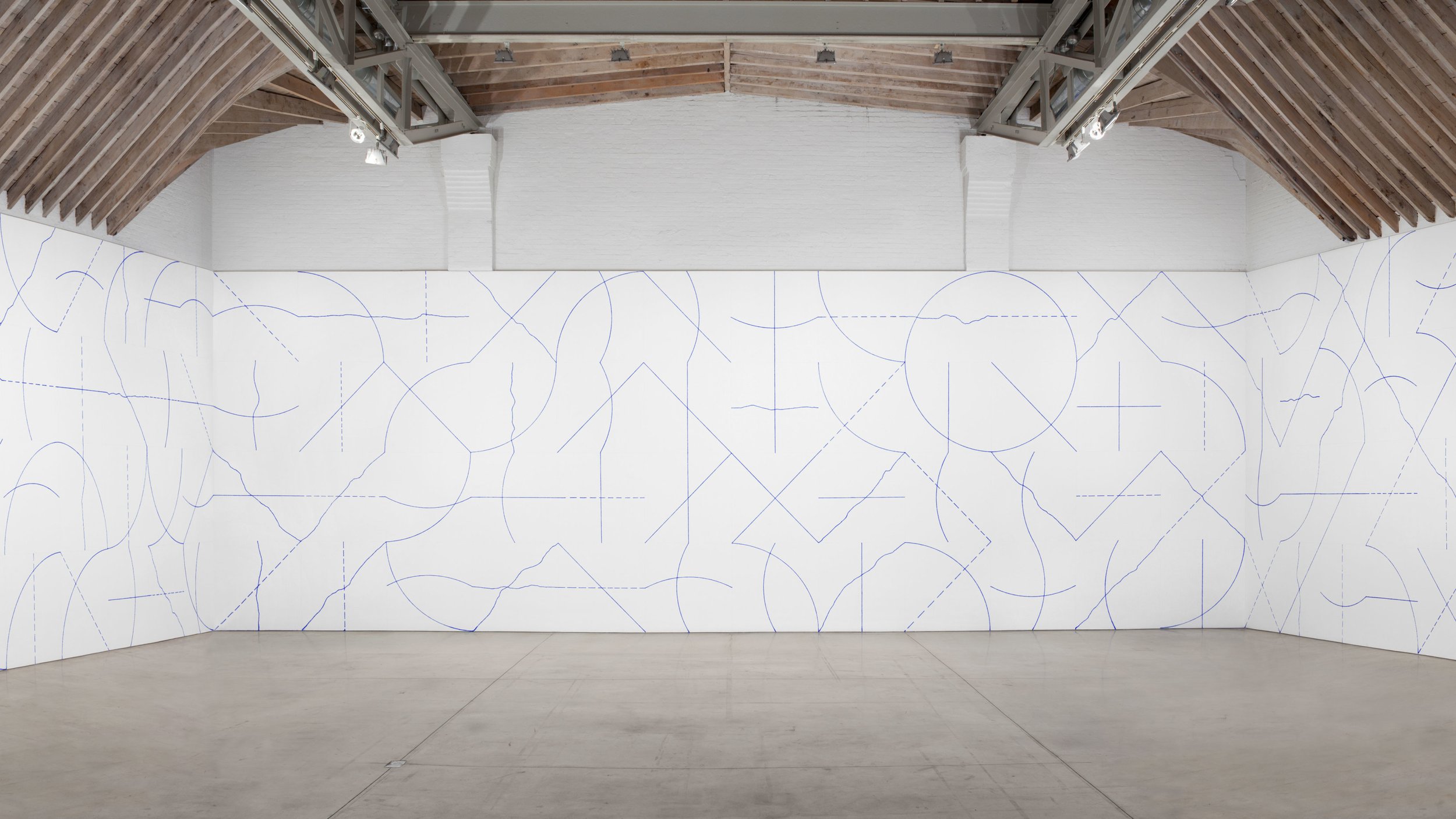 Installation view, Sol LeWitt, Arcs and Lines, May 7th - August 26th 2011, The Paula Cooper Gallery