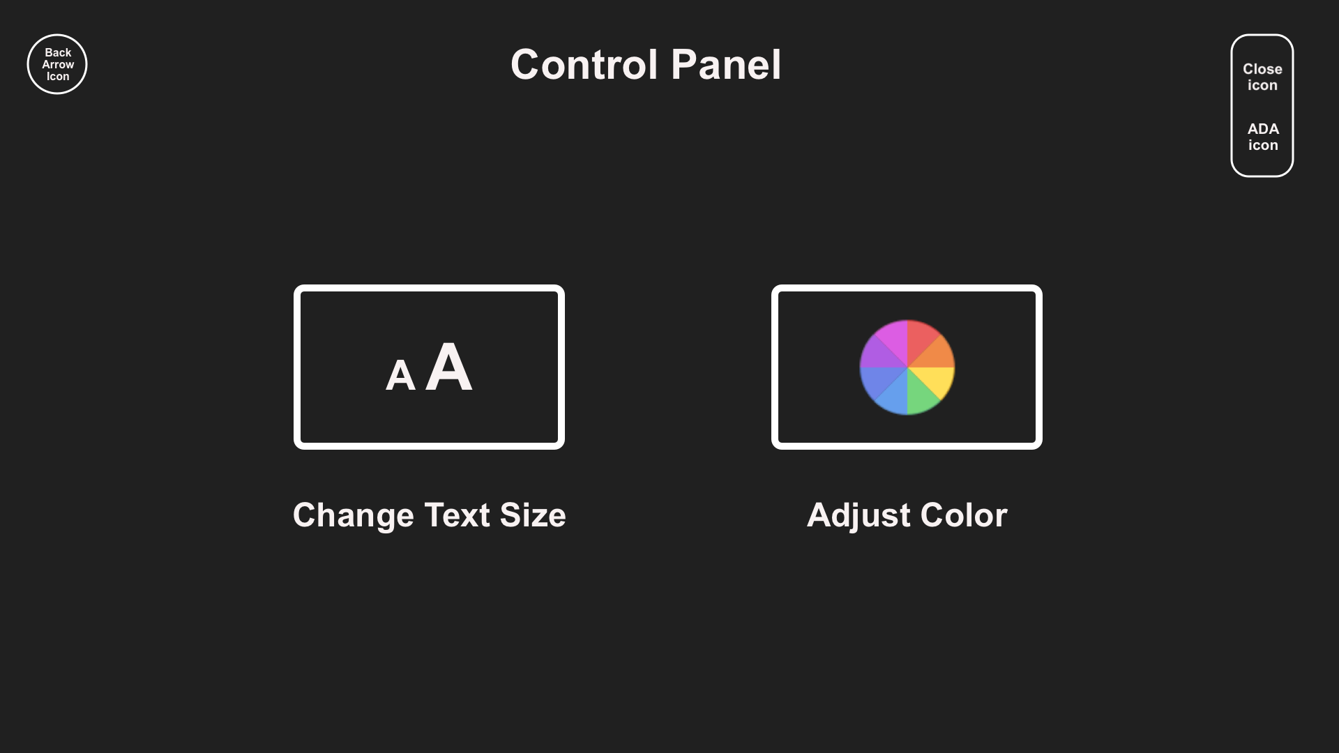 Control Panel Wireframe