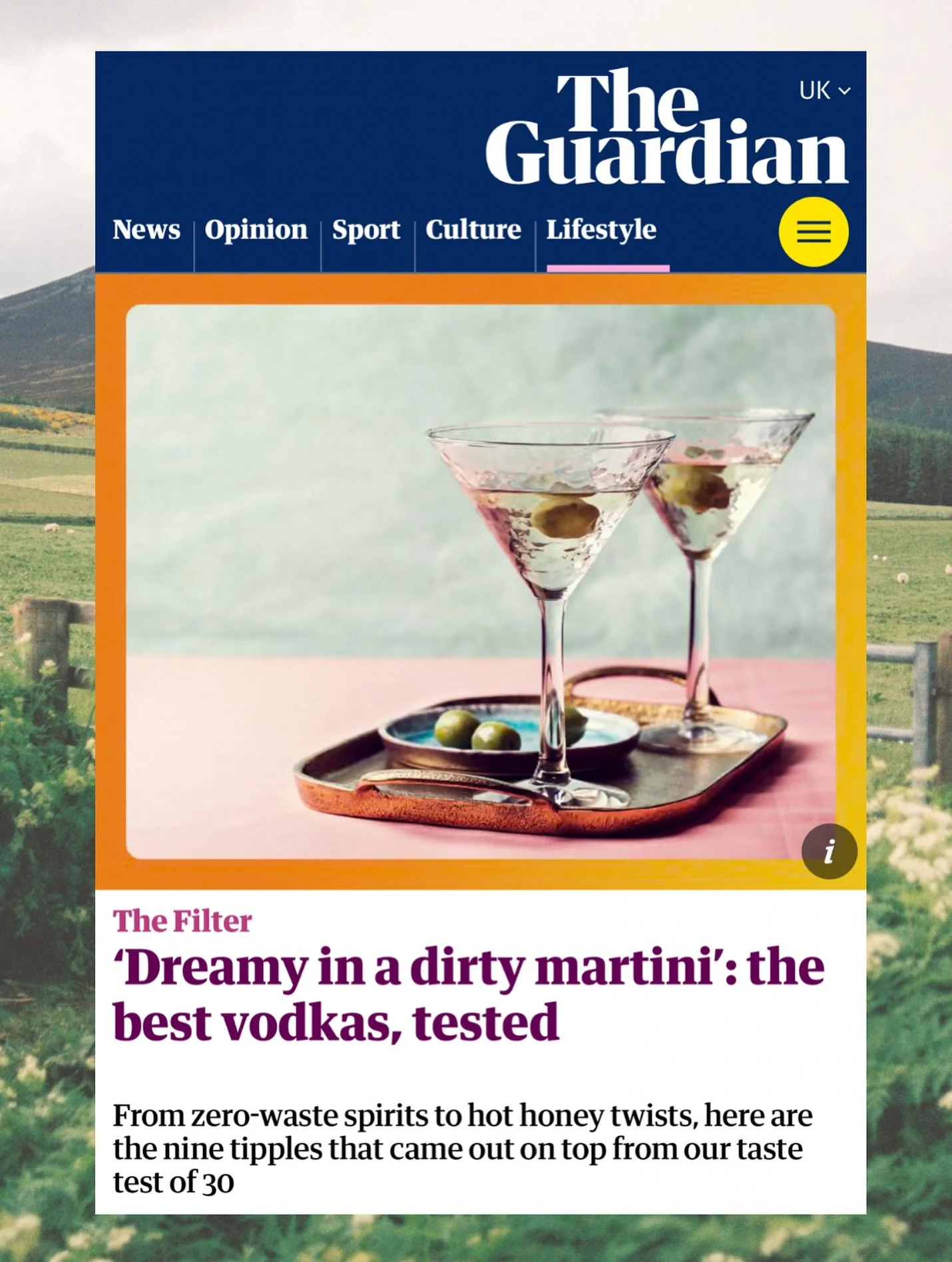 We&rsquo;re delighted to have been featured in @guardian - as one of the 30 best vodkas according to Joanna Gould.

&ldquo;Eight Lands is a family-run organic spirits brand in Scotland, where mountain water is drawn from Ben Rinnes and used across th