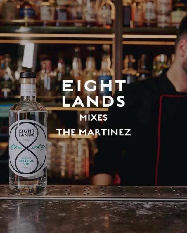 A Speyside riff on a Martinez. Eight Lands Gin meets sweet vermouth and maraschino for a rich, aromatic finish - mixed by @mattiacavicchia93/⁠
⁠
One to have up your sleeve for your next cocktail evening. Save for later. #EightLands⁠