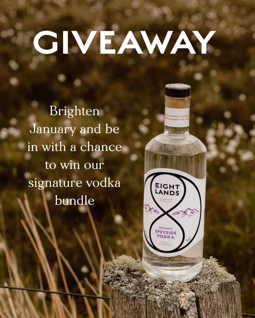 COMPETITION TIME! January needs a little brightening so we're giving one of you the chance to discover our signature organic vodka selection. We're nice like that. ⁠
⁠
✣ THE PRIZE ✣⁠
⁠
A bottle of Organic Speyside Vodka⁠ (70cl)⁠
Voted Best Vodka 2023