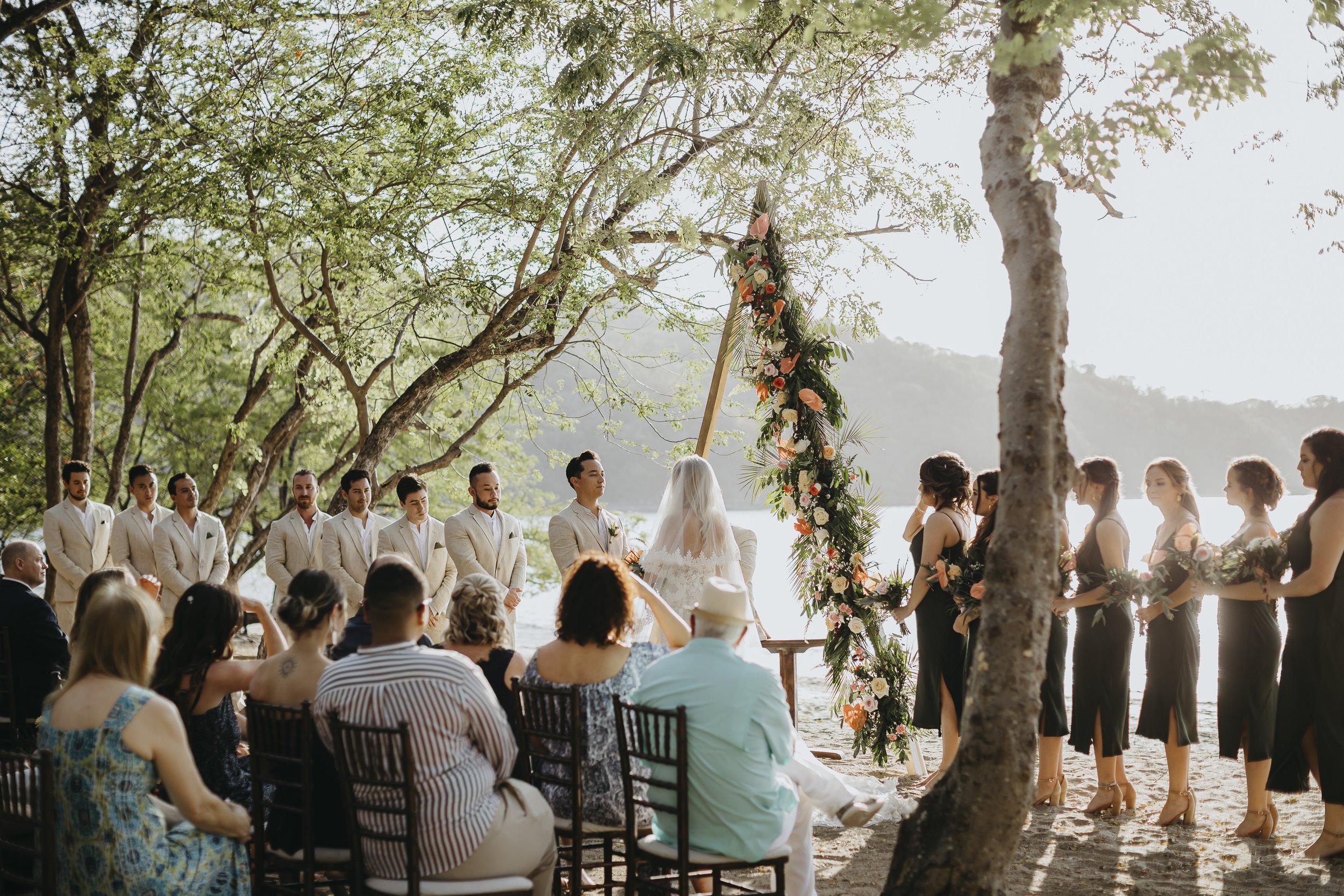 Dreams Las Mareas wedding ceremony sunset