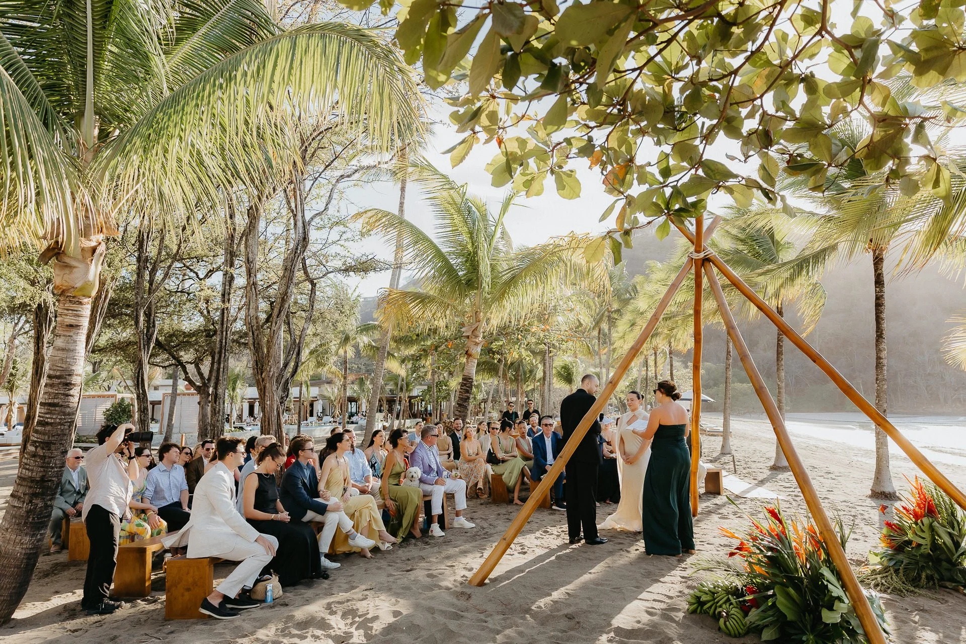 four seasons wedding ceremony sunset