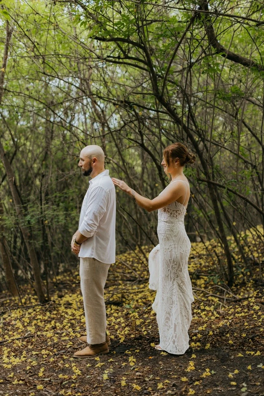 Langosta Wedding couple first look