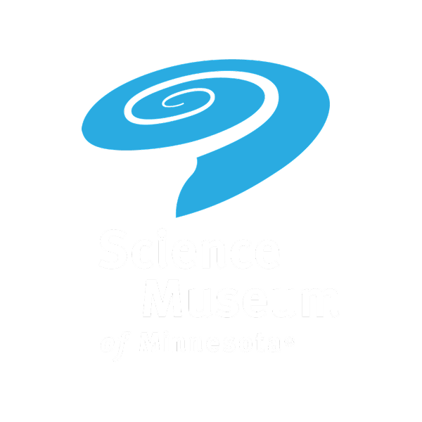 Logo of the Science Museum of Minnesota featuring a stylized blue swirl and the museum's name.