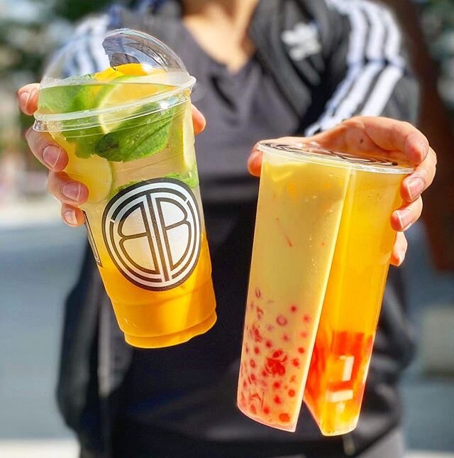 Did we mention we have a wide assortment of MANGO Bubble teas!?!? 😛

Pictured is our signature mango mojito and Duo Cup (mango bubble milk with strawberry boba and mango green tea with rainbow jelly) 
Both are refreshing for a hot day like today!! ?
