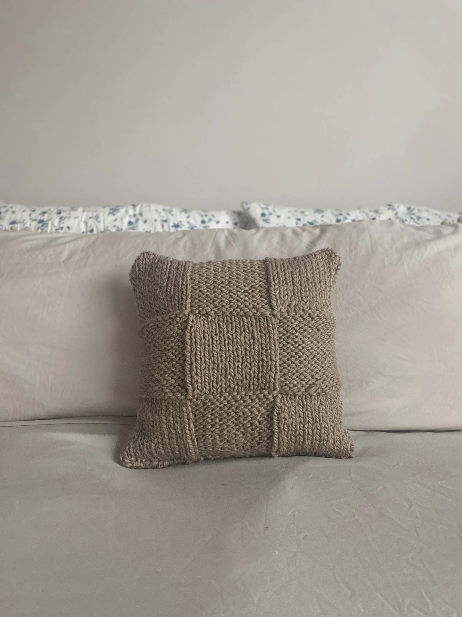 Checkered Throw Pillow Free Knitting Pattern