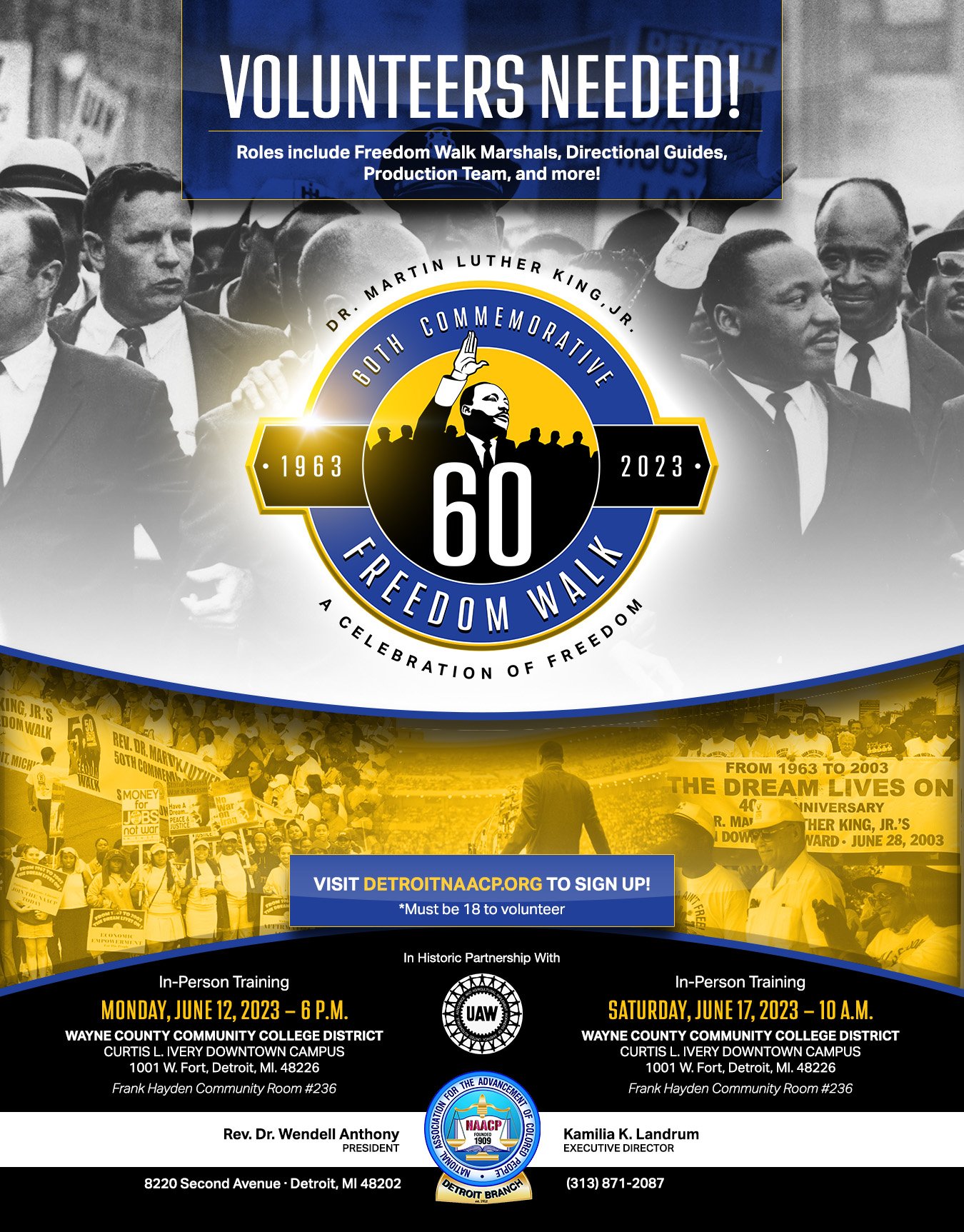 FREEDOM WALK VOLUNTEERS TRAINING — NAACP Detroit Branch