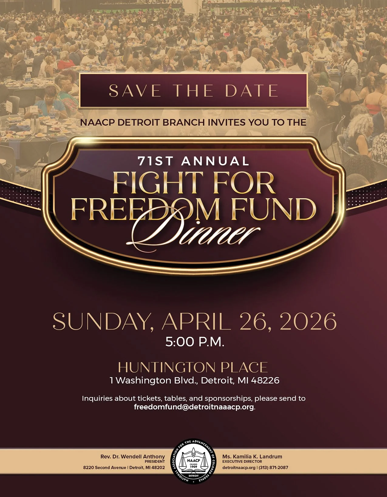 SAVE THE DATE - 71ST ANNUAL FIGHT FOR FREEDOM FUND DINNER