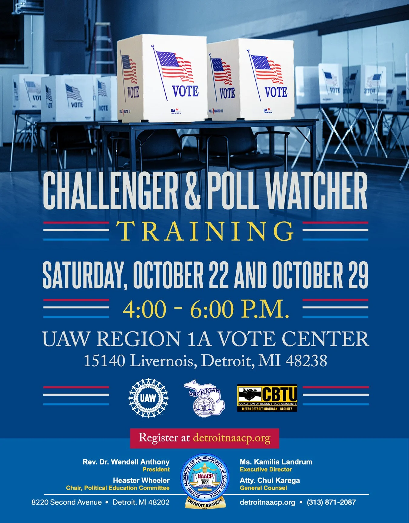 CHALLENGER & POLL WATCHER TRAINING — NAACP Detroit Branch