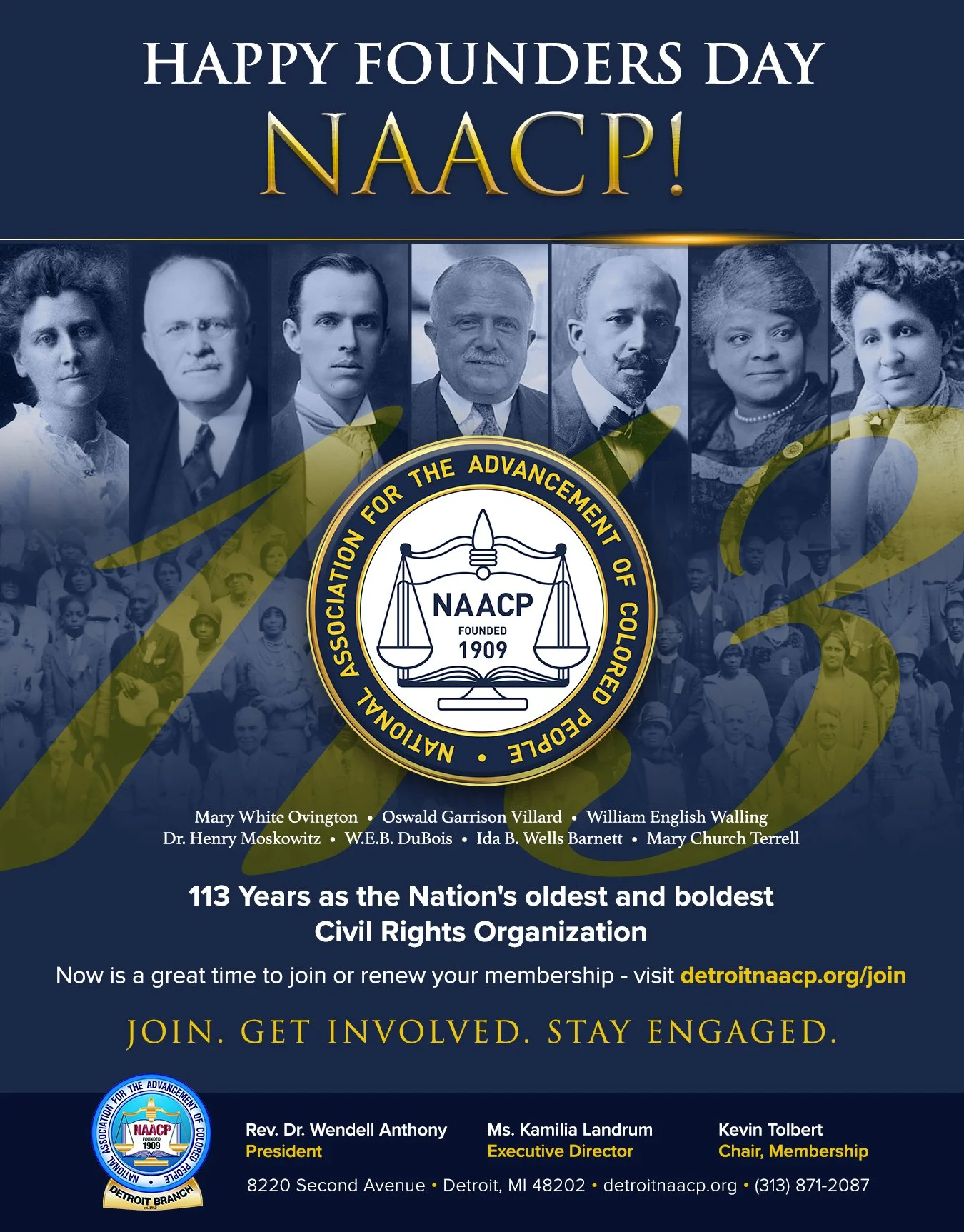 HAPPY 113TH FOUNDERS DAY NAACP!!! — NAACP Detroit Branch