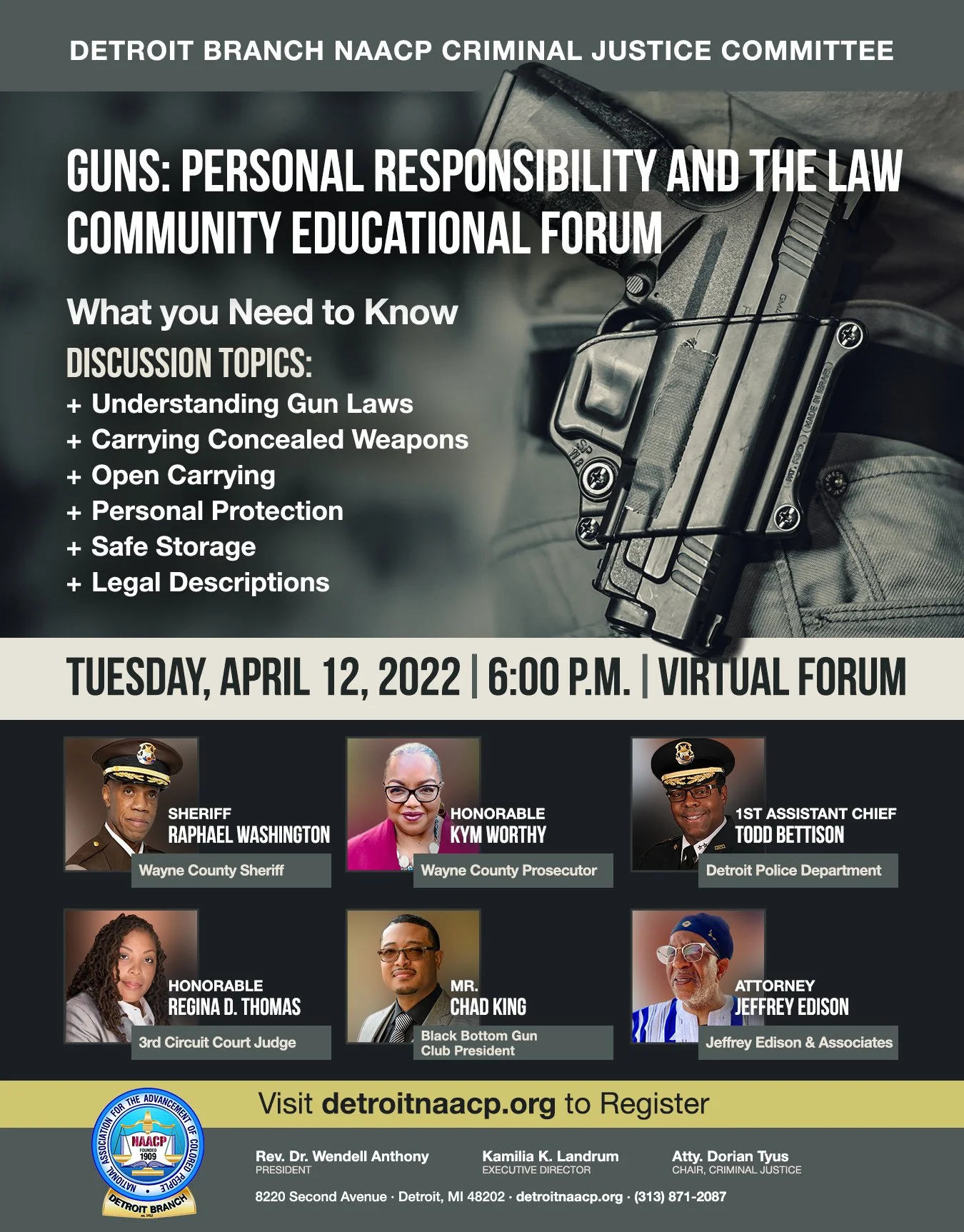GUNS: PERSONAL RESPONSIBILITY AND THE LAW — NAACP Detroit Branch